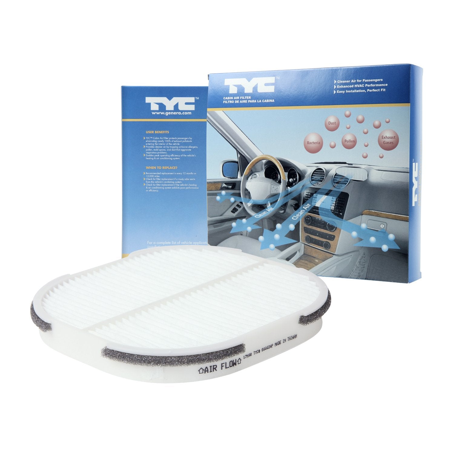 TYC Cabin Air Filter Compatible with 2000-2008 Honda S2000
