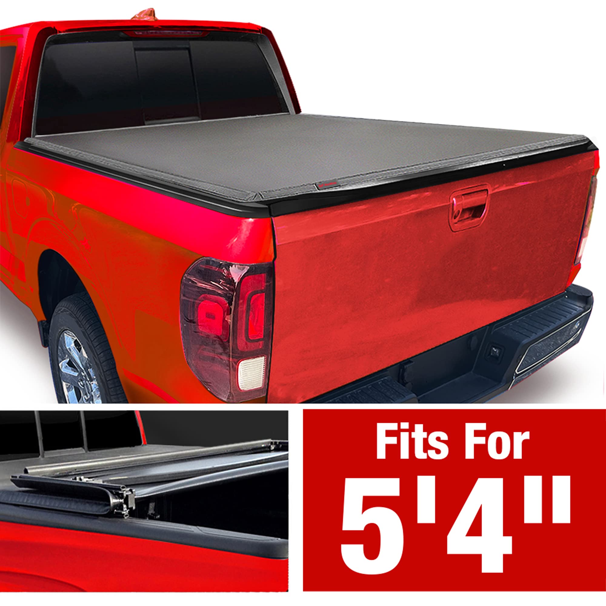 Maxmate Soft Tri-Fold Truck Bed Tonneau Cover Compatible With 2017-2024 Honda Ridgeline | 5'4' (64') Bed | Tch371065