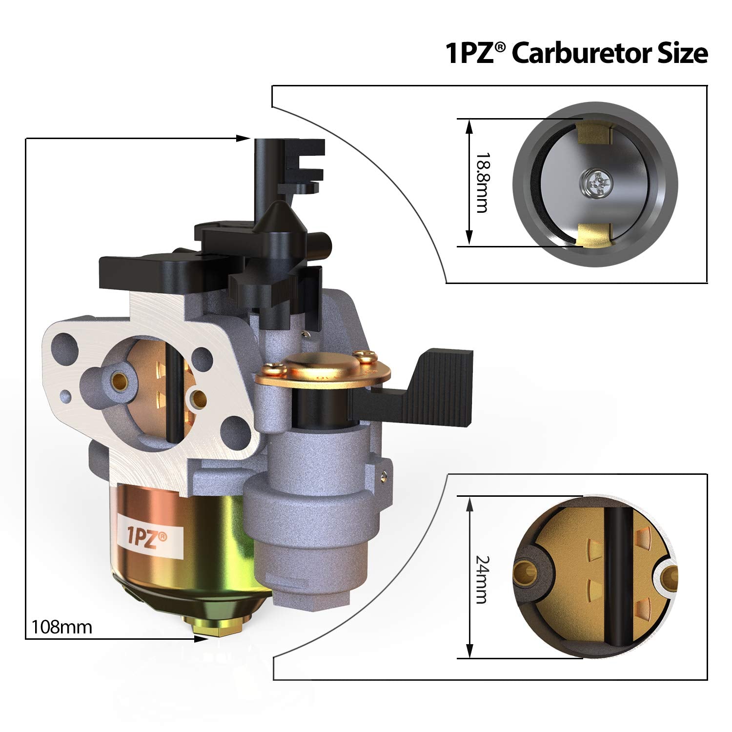 1Pz Ba5-Ca1 Carburetor Carb For Honda Gx160 Gx168F Gx200 Engine Baja Mini Bike Mb200 Mb165 Warrior Heat 196Cc 6.5Hp 163Cc 5.5Hp