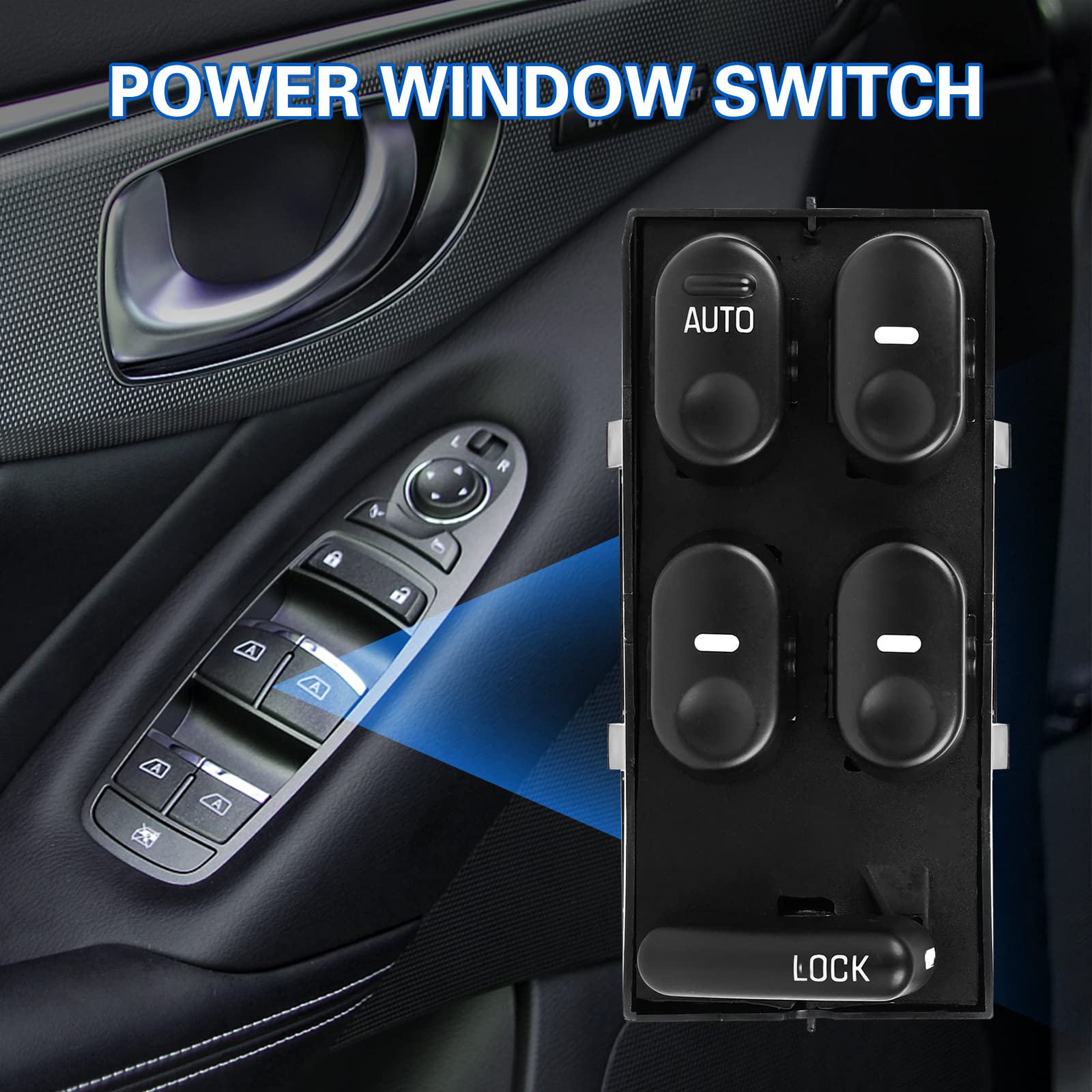 Lcwrgs Master Power Window Switch Driver Side Compatible With Buick Century | Regal 1997 1998 1999 2000 2001 2002 2003 2004 2005