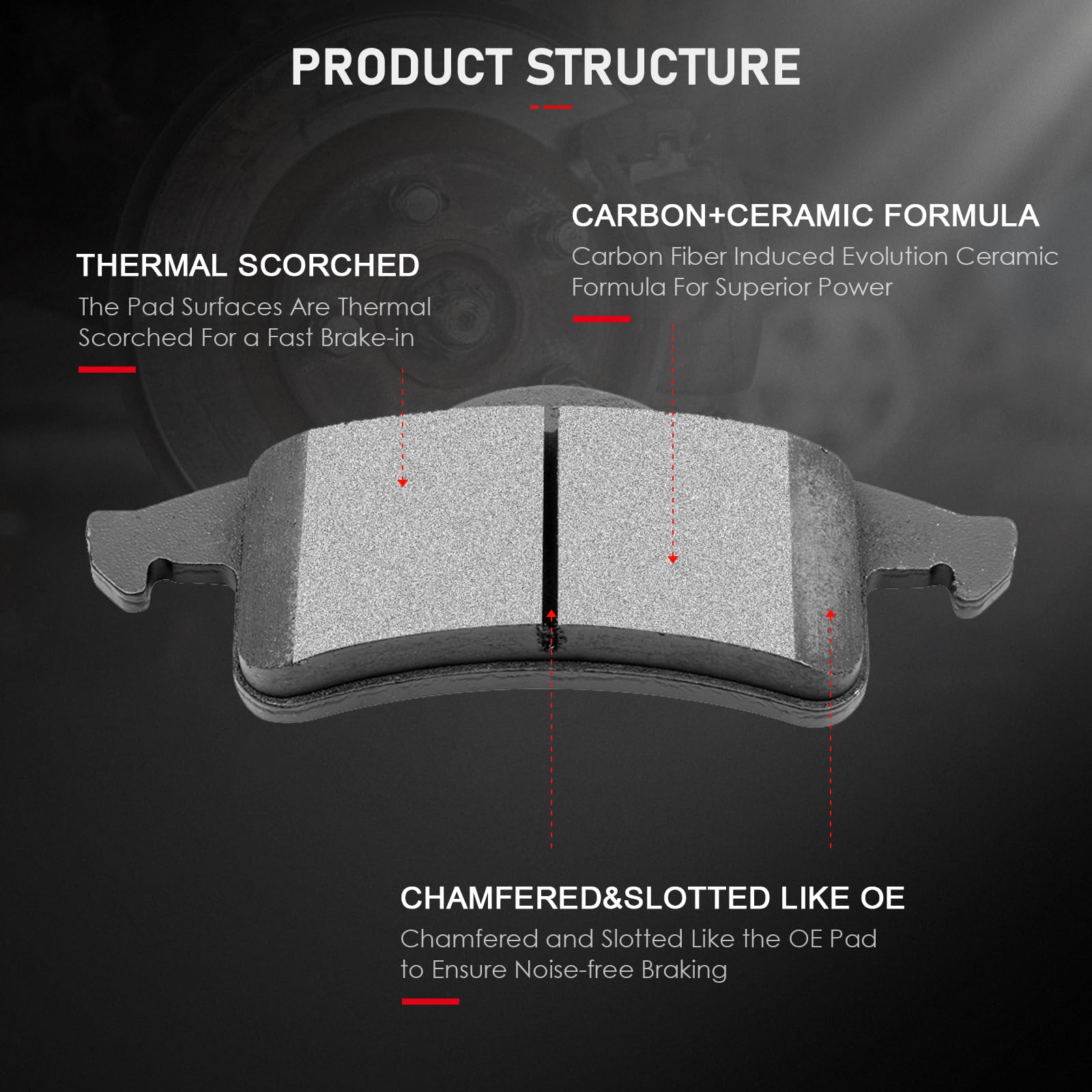 Cciyu D791 Ceramic Rear Brake Pad Set Fit For 1999-2004 For Jeep Grand For Cherokee