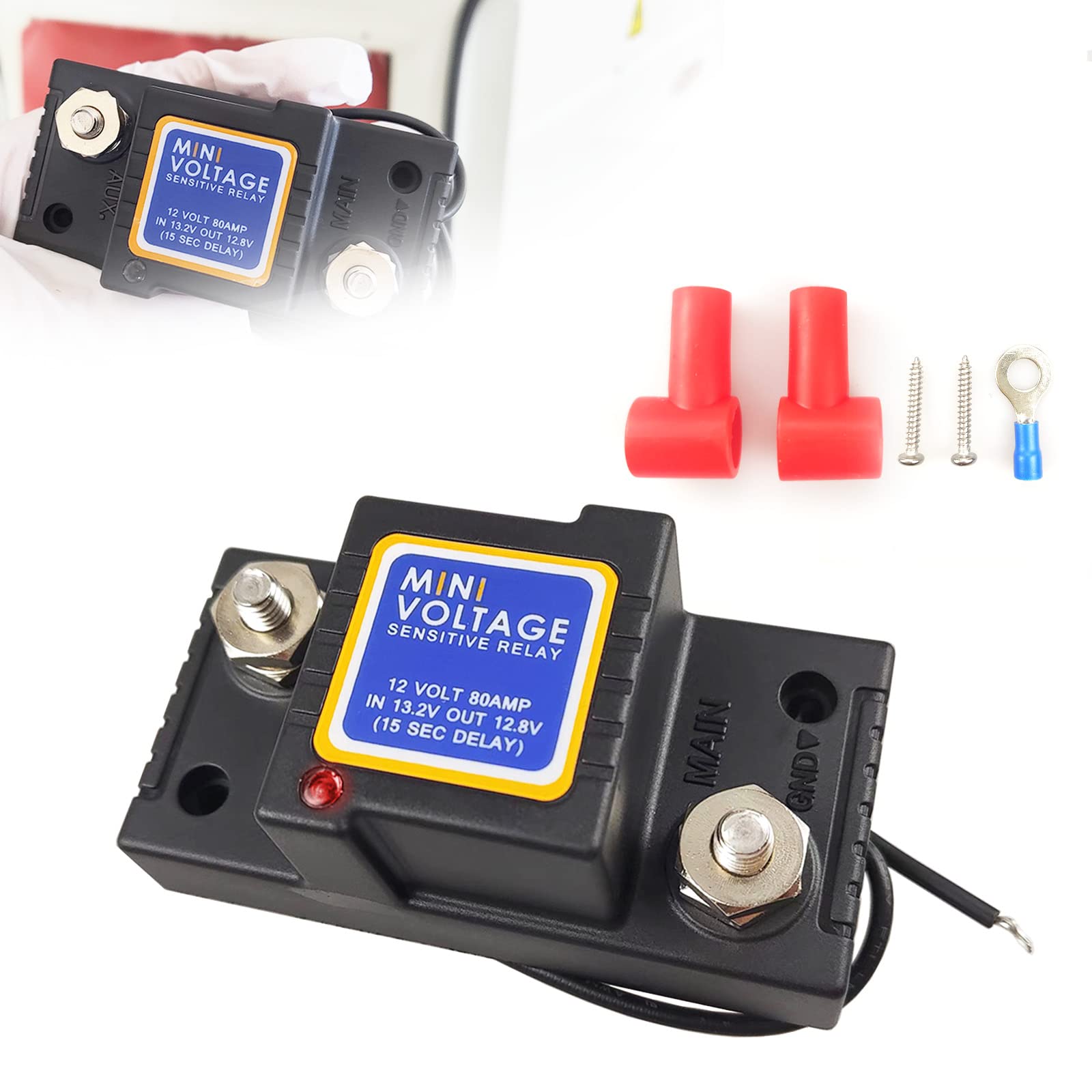 Dual Battery Isolator 12V 80Amp, Voltage Sensitive Relay VSR,Compatible with Polaris, John Deere, All Brand of UTV ATV Motorcycl