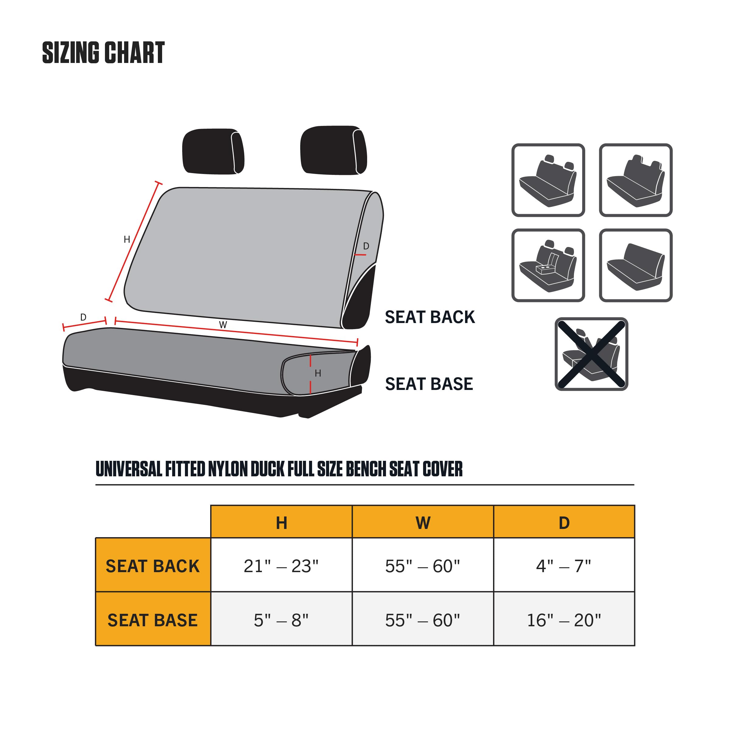 Carhartt Universal Bench Seat Cover, Carhartt Brown