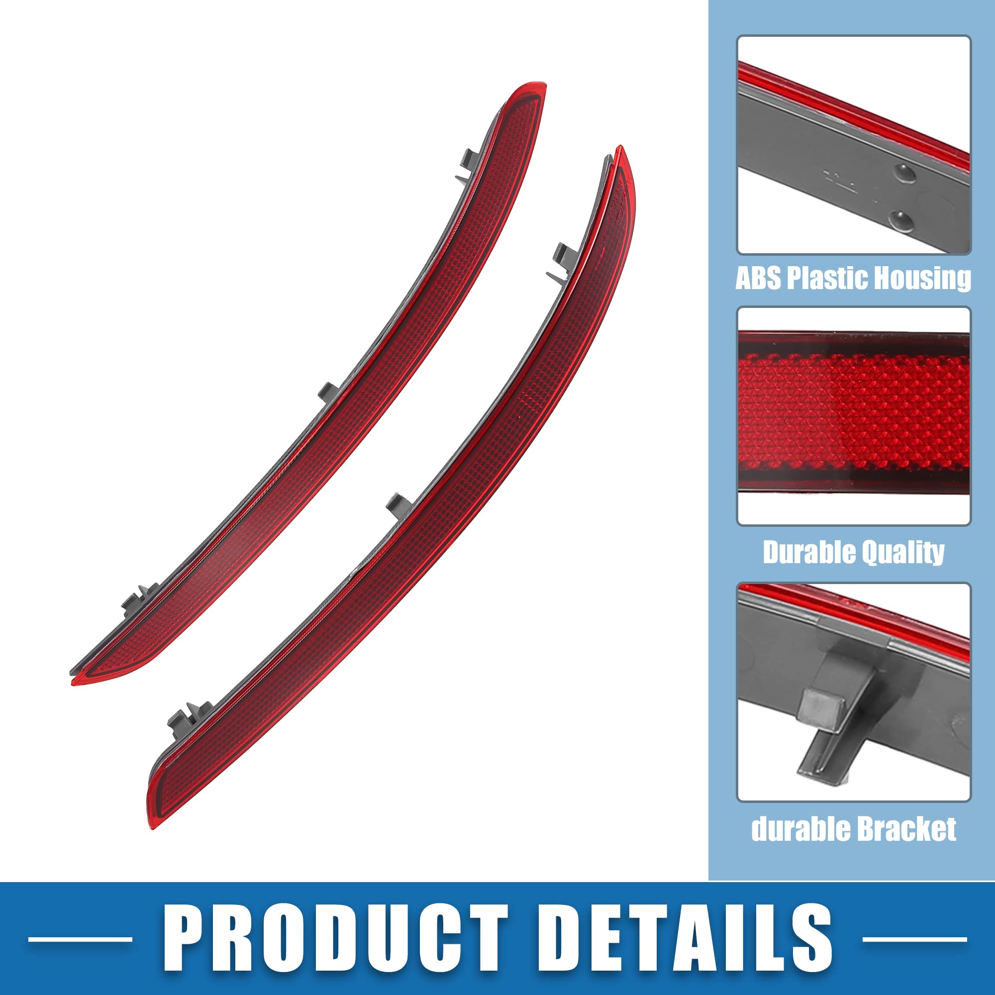 A Absopro Rear Bumper Reflector Light 1668200074 For Mercedes Benz W166 Ml350 Ml400 Ml500 Ml550 Ml63Amg 2012-2015 Abs Red Gray