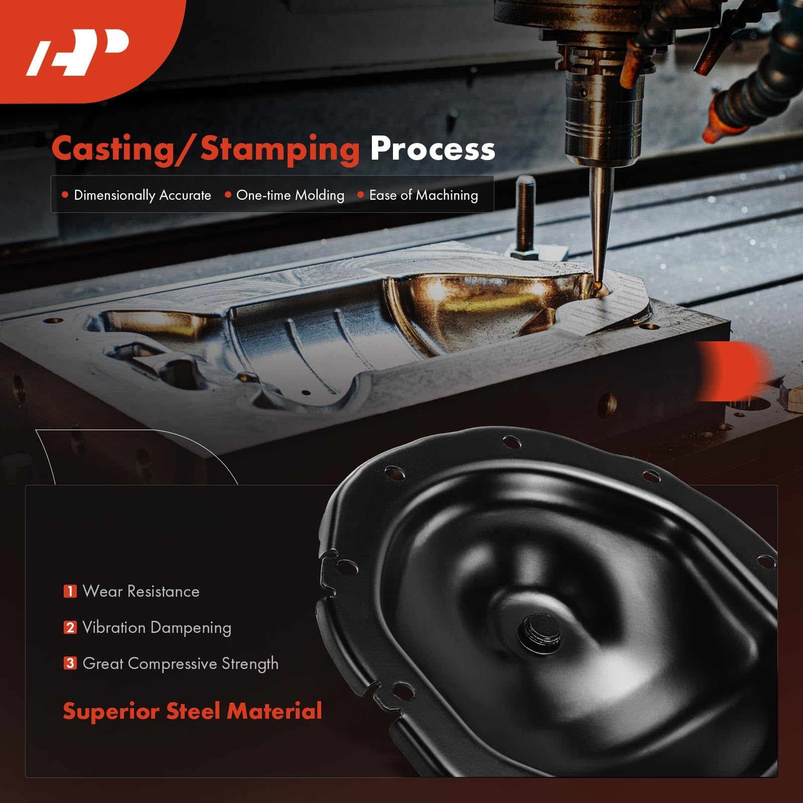 A-Premium Rear Differential Cover With Gasket Compatible With F-150 Heritage, Transit-150, Transit-250, Transit-350 Hd, Expediti