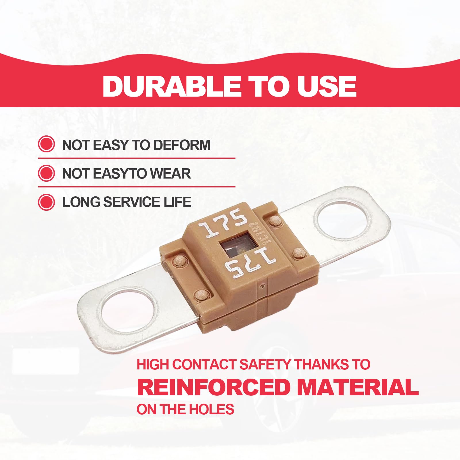 Pack of 3 AMI/Midi Fuse 175 Amp High Current Fuse Bolt-on Fuse, commonly Used in Cars, Trucks, Construction Vehicles, Agricultur