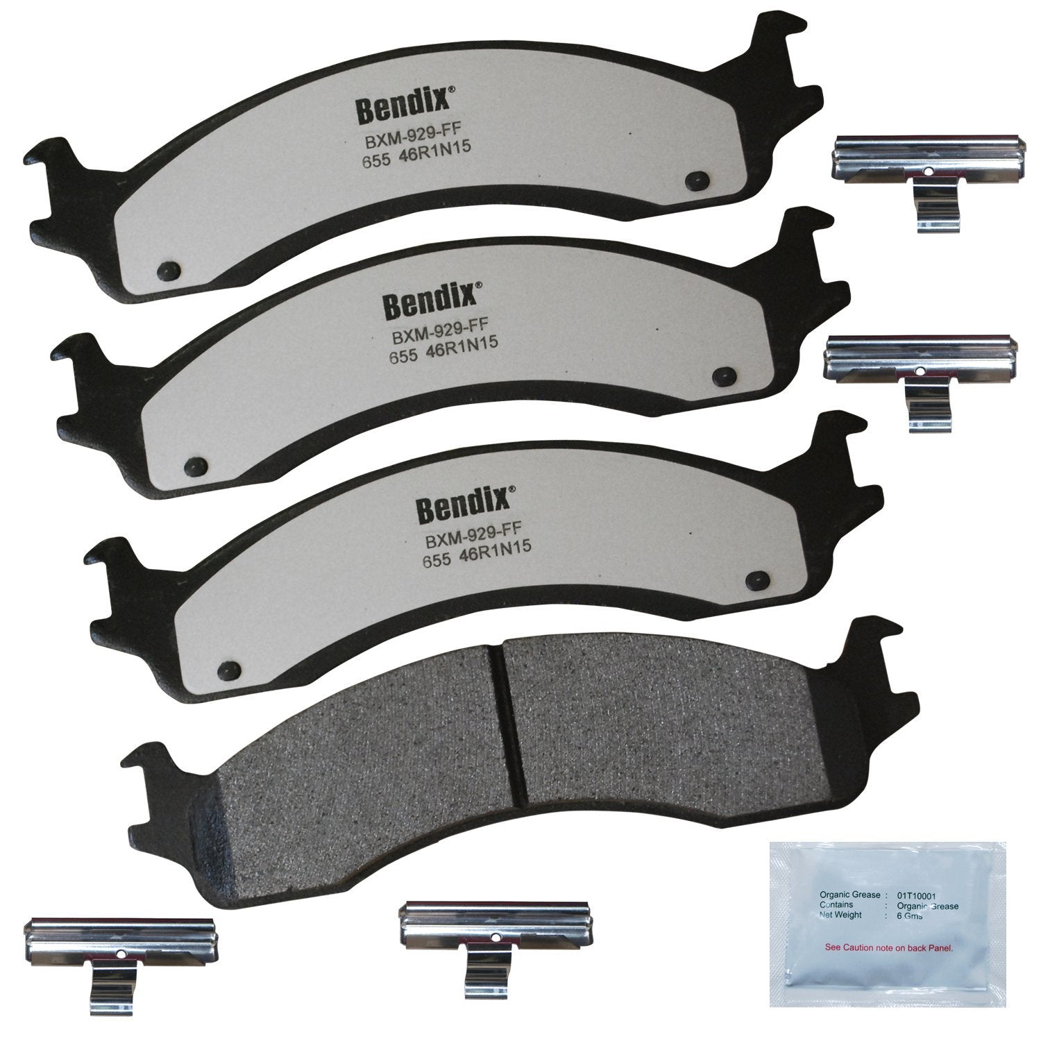 Bendix Fleet Metlok Mkd655Fm Semi-Metallic Front Brake Pads For Select Models Dodge B2500,B3500,Ram 2500 Van,3500 Ford E-150,E-2