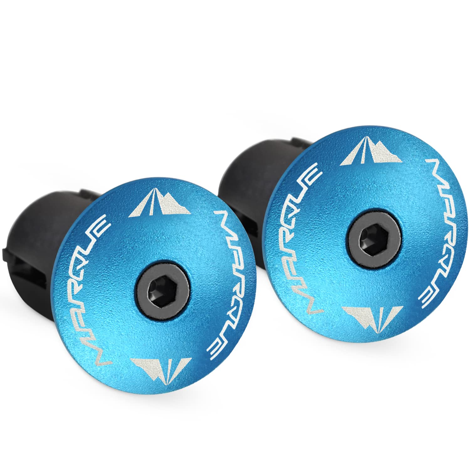Marque Alloy Enz Handle Bar End Plugs - 2Pcs Per Set (Blue)