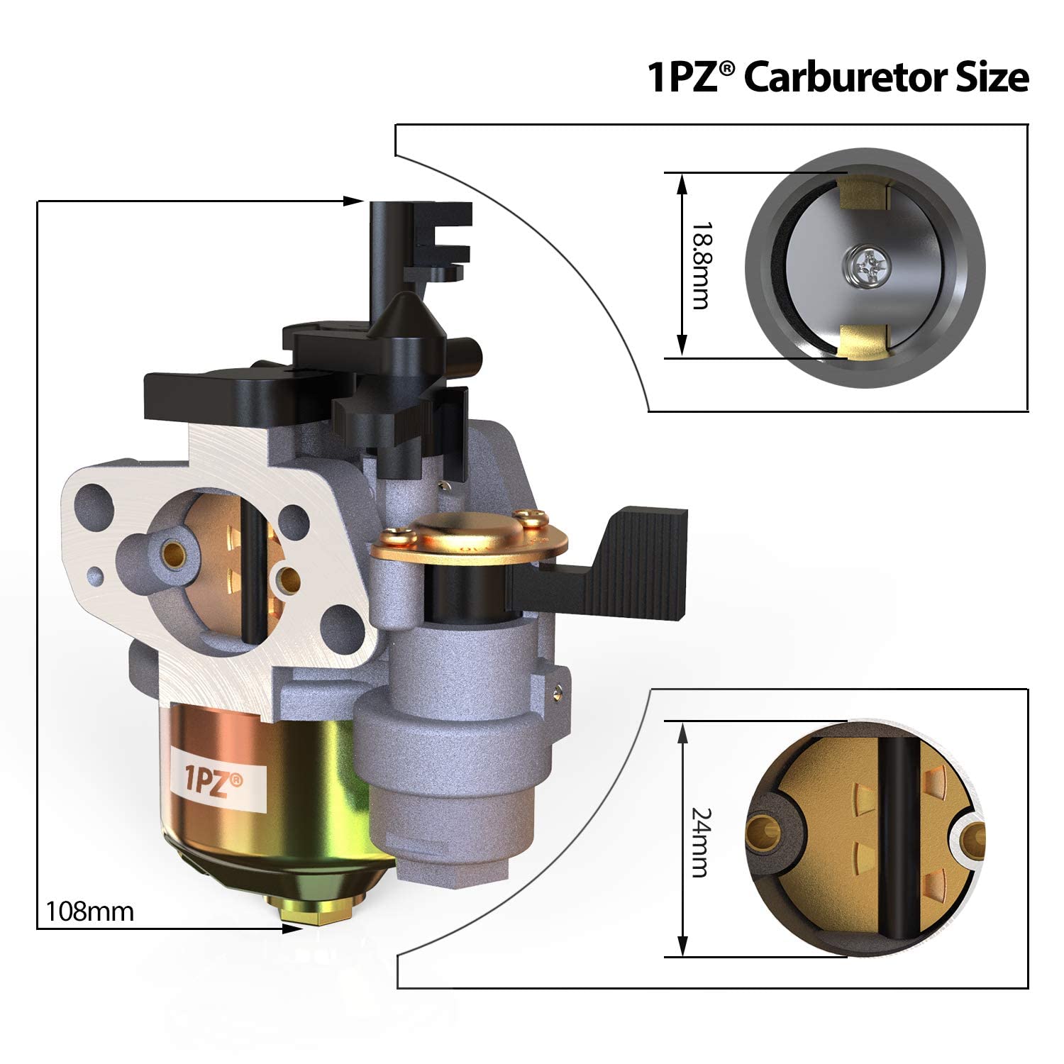 1Pz Um8-Ct2 196Cc Carburetor Carb For Coleman Powersports Ct200U Ct200U-Ex Trail200 Mini Bike Baja Ht65 Wr65 Carb
