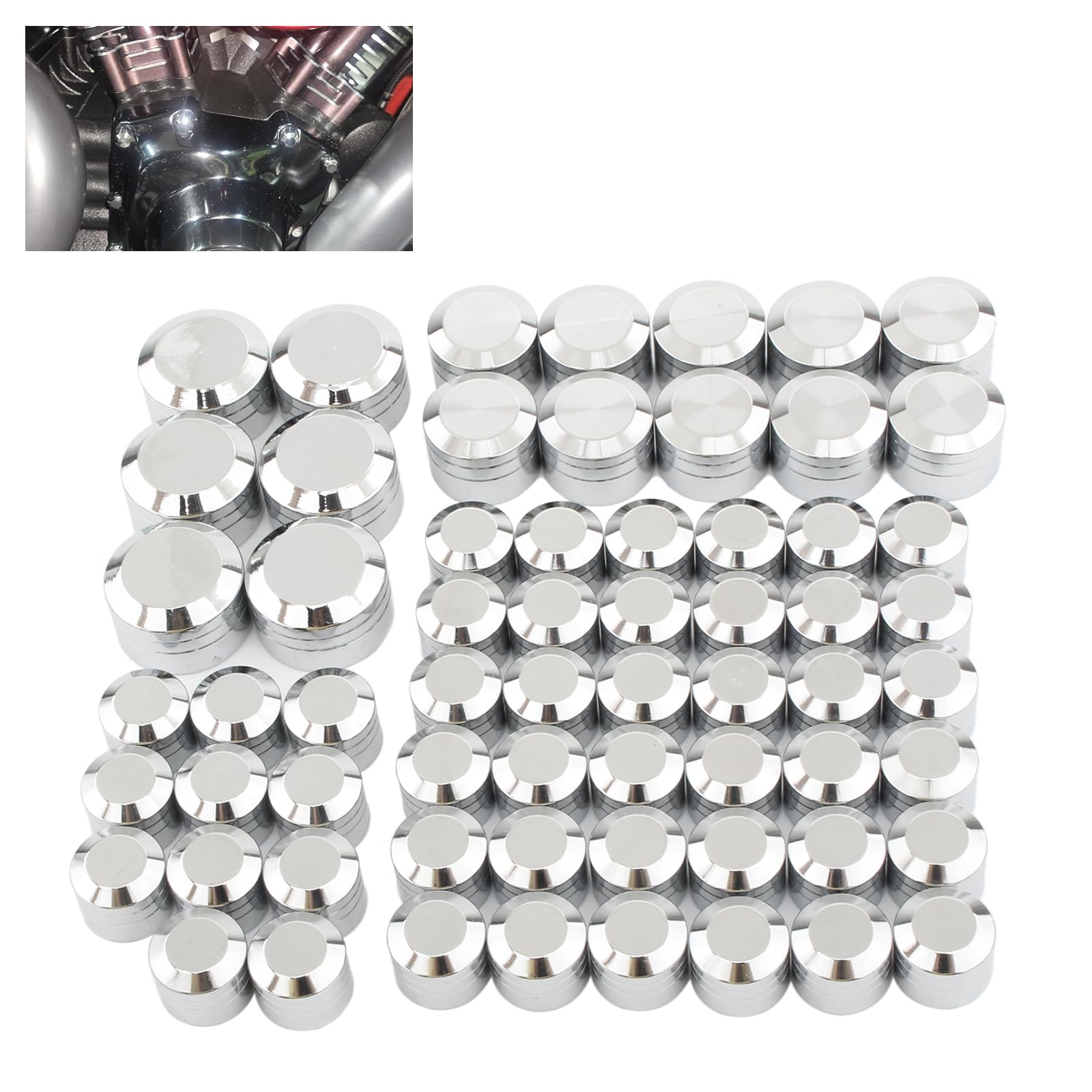 Motorcycle Bolt Covers Engine Head Bolt Toppers Caps Kit for Harley 2017-2024 Touring Road King Street Glide Road Glide Electra 