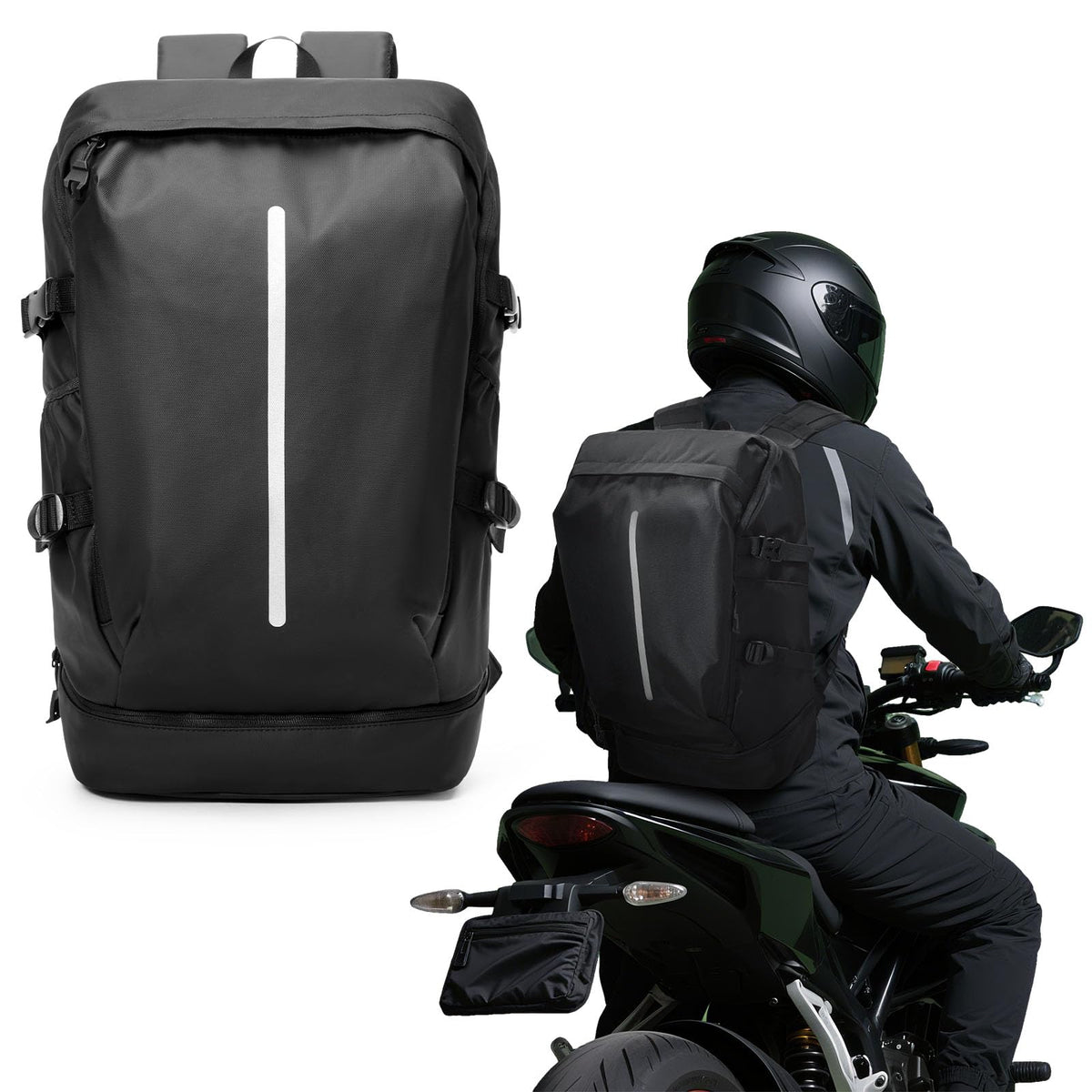 WEPLAN Motorcycle Backpacks for Men and women, Waterproof Motorcycle Backpack, Helmet Bag Bookbag for riding, Outing