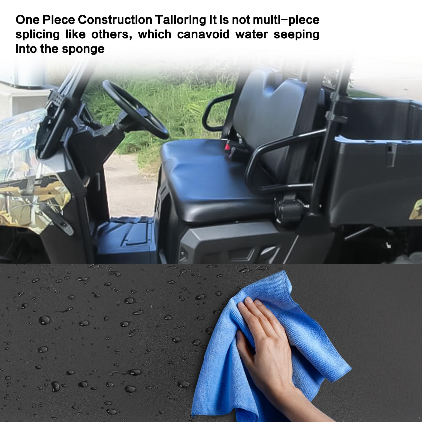 Smotrcc Utv Ranger Seat Cover Compatible With Polaris Ranger 400 500 570 800 Rzr 4X4 Midsize 2010-2014,Lower Seat Cover Soft Protector Waterproof Pu Coating Ranger Seat Accessory