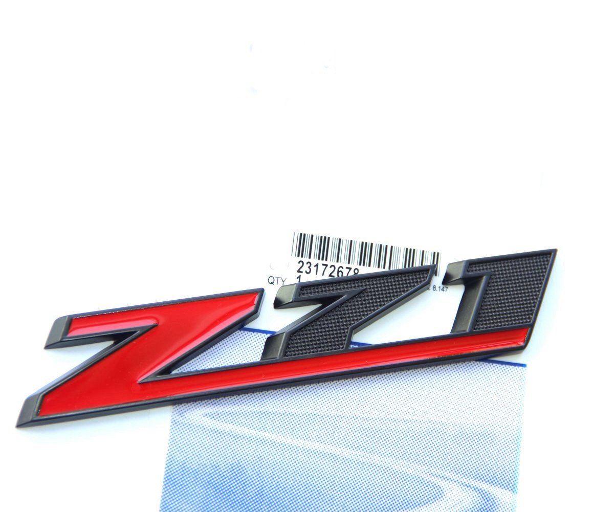 Yoaoo 1X Matt Black Red Grille Z71 Emblem Badge Compatible With Silverado 1500 2500Hd Sierra Tahoe Suburban 3D