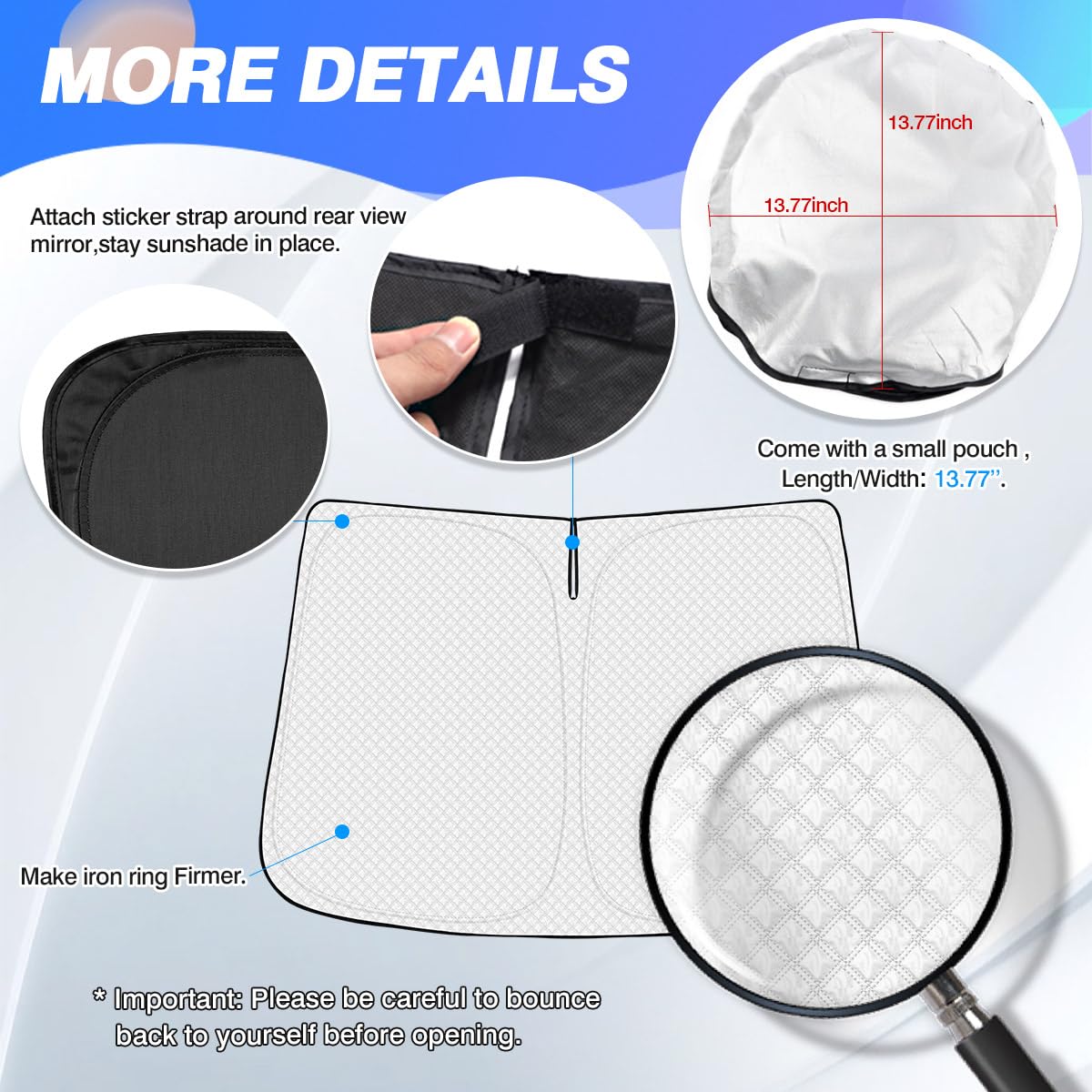 Canvcle Windshield Sun Shade For 2022-2025 Toyota Corolla Cross (Not For Corolla) Accessories Thicken 6-Layer Front Window Sunsh