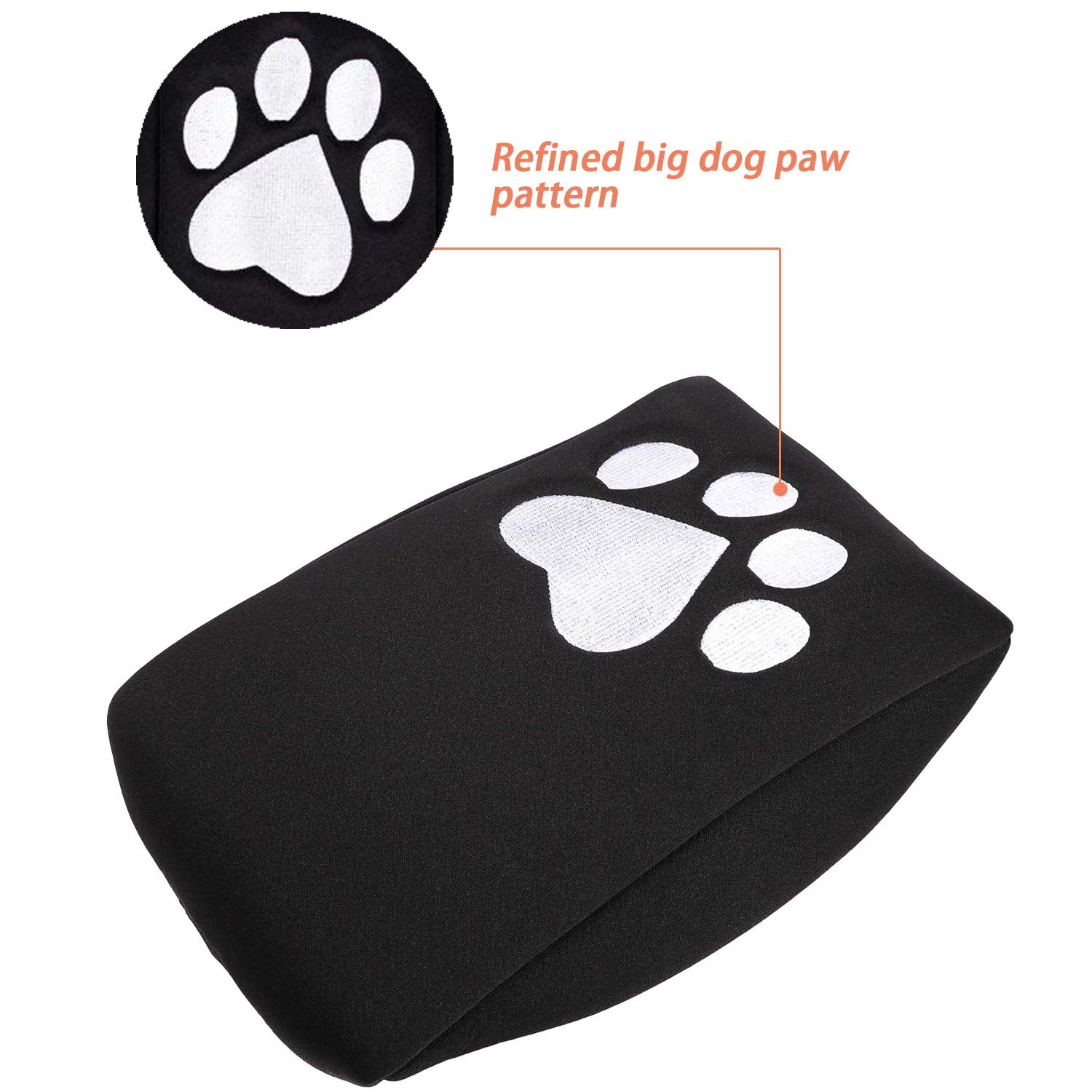 E-cowlboy Neoprene Center Console Armrest Pad Cover for Jeep Grand Cherokee 2011-2022, Black Dog Paw Print Design
