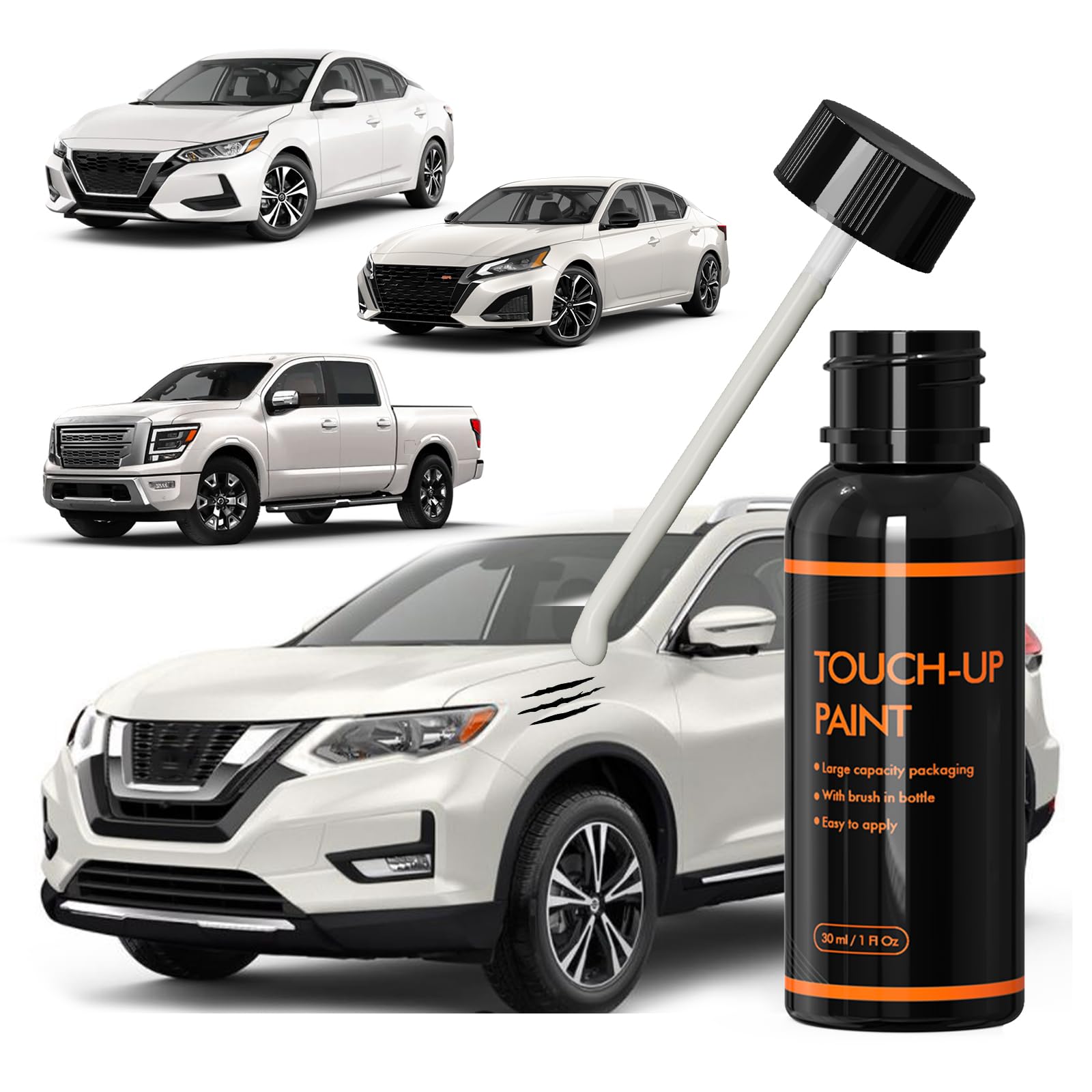 Xtryfun Qab Pearl White Tricoat Touch Up Paint For Nissan, Diy Car Paint Scratch Repair Kit, Automotive Paints, Quick & Easy Fix