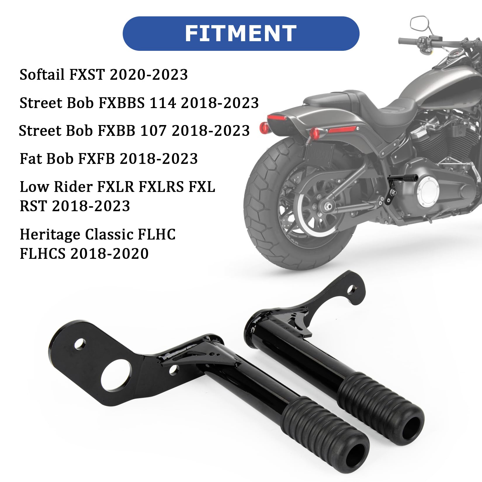 Motorcycles Passenger Peg Crash Bar Frame Slider 2-in-1 for Softail Street Bob Fat Bob Low Rider Heritage Classic 2018 2019 2020
