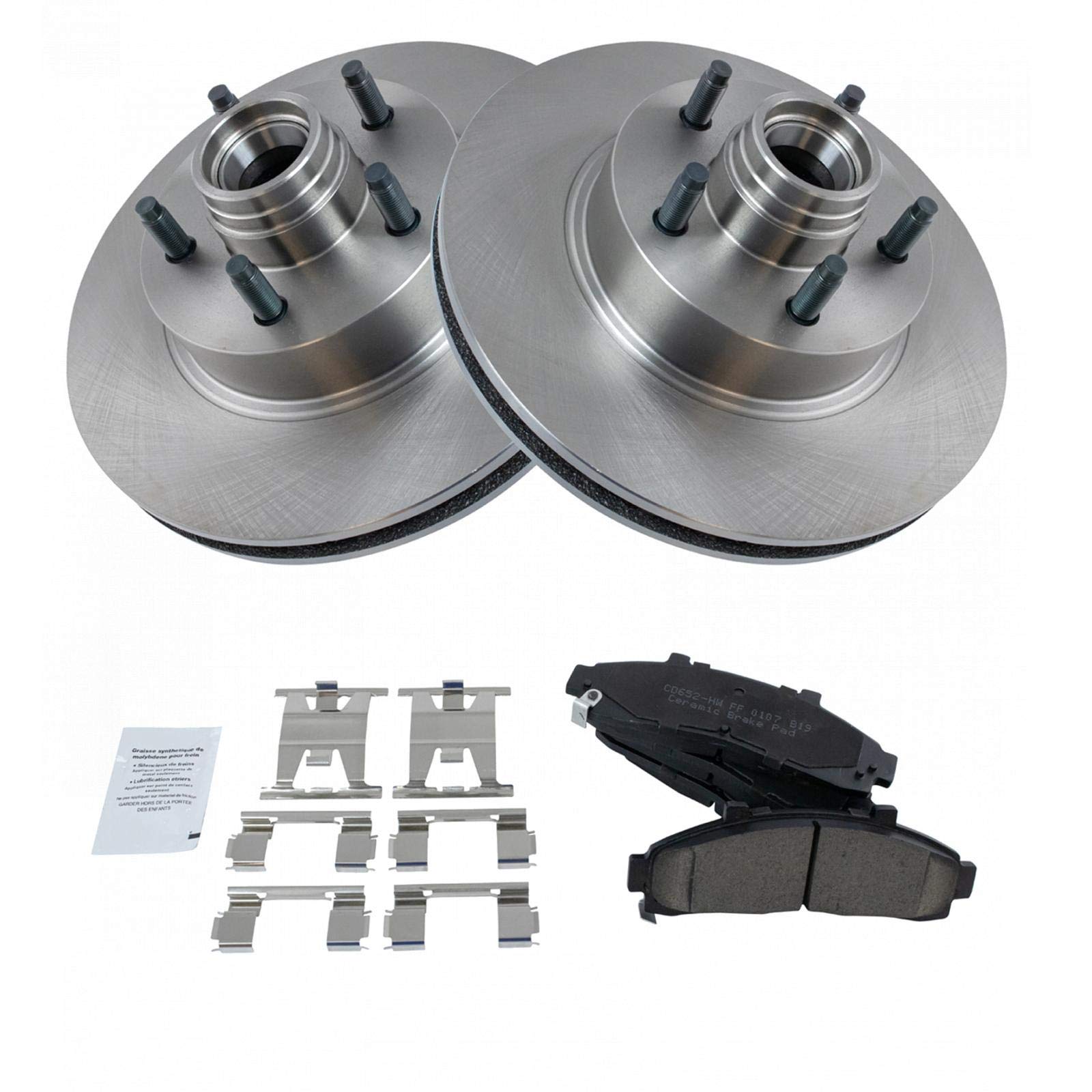 Trq Front Brake Pad & Rotor Kit Brake Pads Brake Rotor Ceramic Compatible With 1995-2001 Ford Explorer 1998-2002 Ranger 1999 Maz