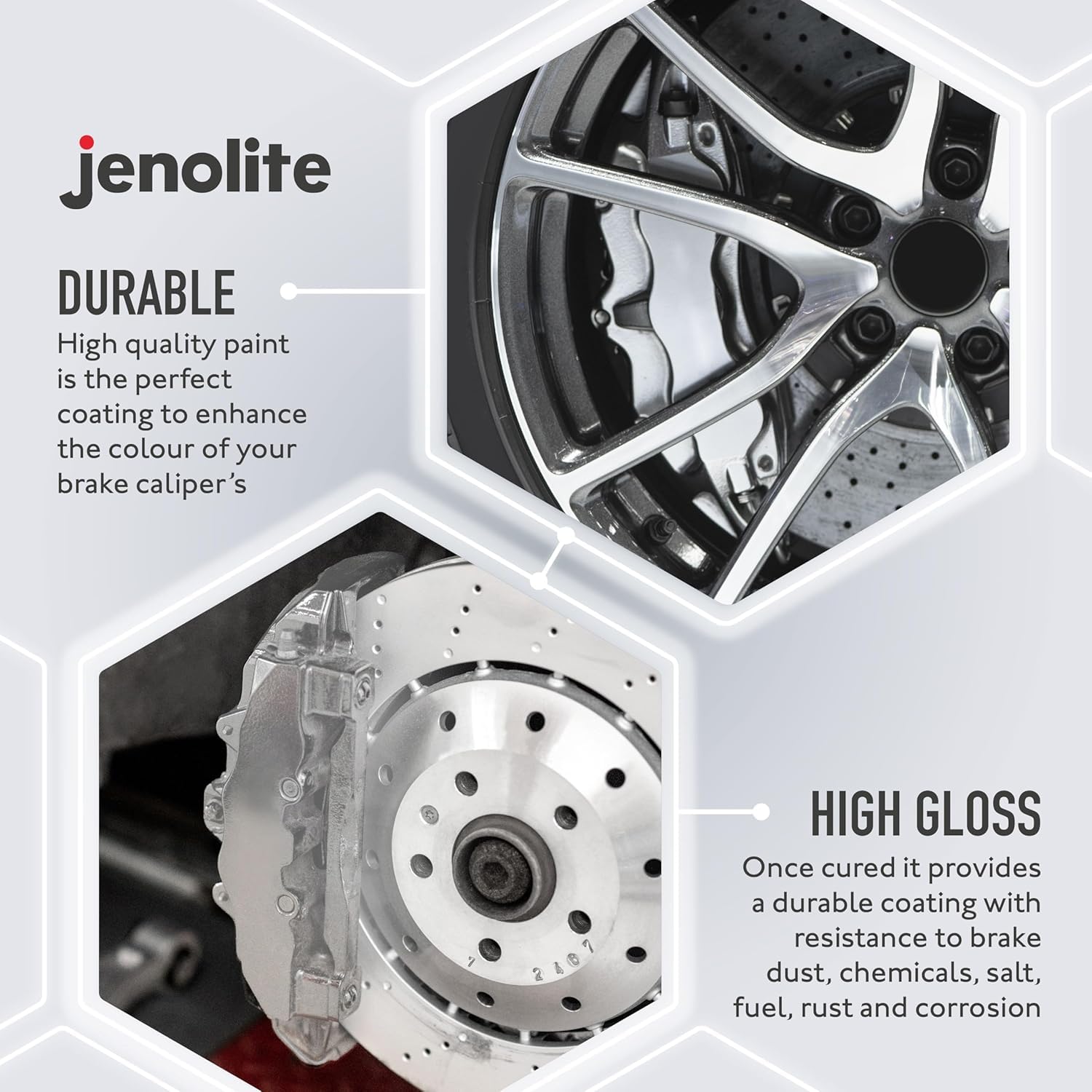 Jenolite Brake Caliper Paint | Silver | Restore & Transform Car Brake Calipers | 400Ml (13.05Fl Oz)