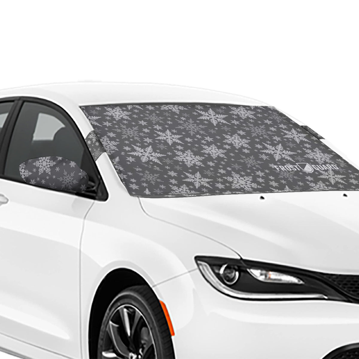 Frostguard Plus | Winter Windshield Cover For Ice And Snow, Standard Size (Snowflake) - Built-In Security Panels, Wiper Blade Co
