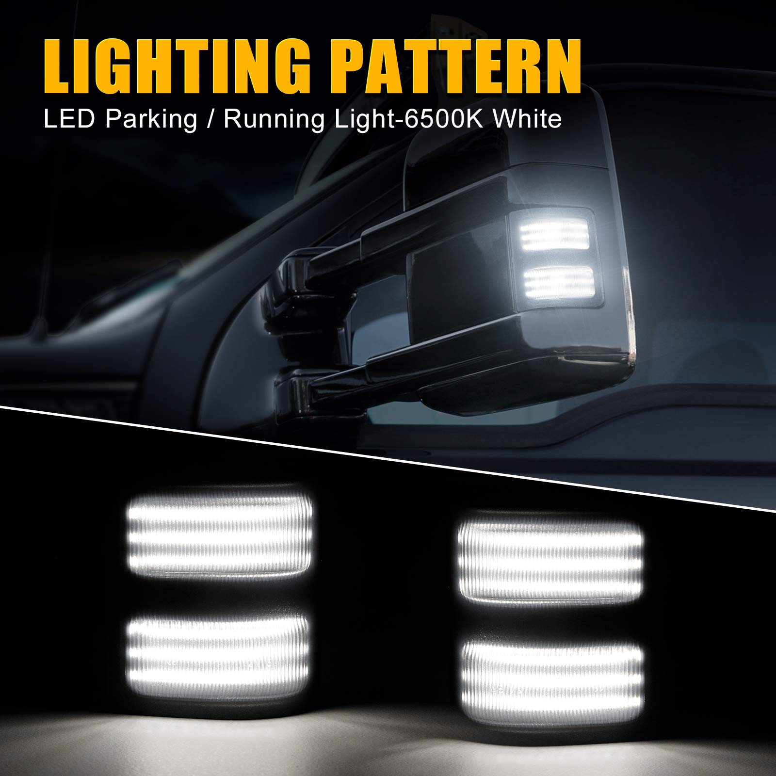 SUPAREE LED Sequential Switchback Side Mirror Marker Running & Turn Signal Light For 2008-2016 F250 F350 F450 F550 Super Duty Ru