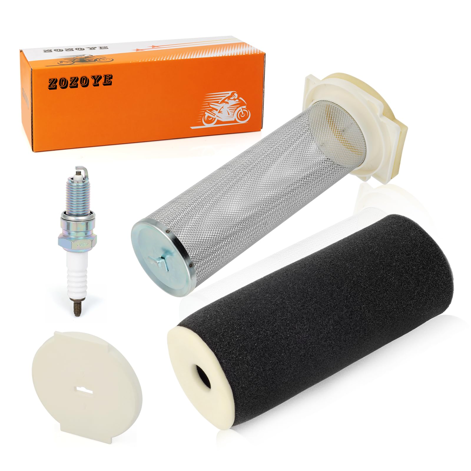 zozoye Air Filter Kit Guide & END CAP Spark Plug For Yamaha Warrior 350 Raptor 350 Wolverine 350 YFM 350 Grizzly 600 660 1987-20