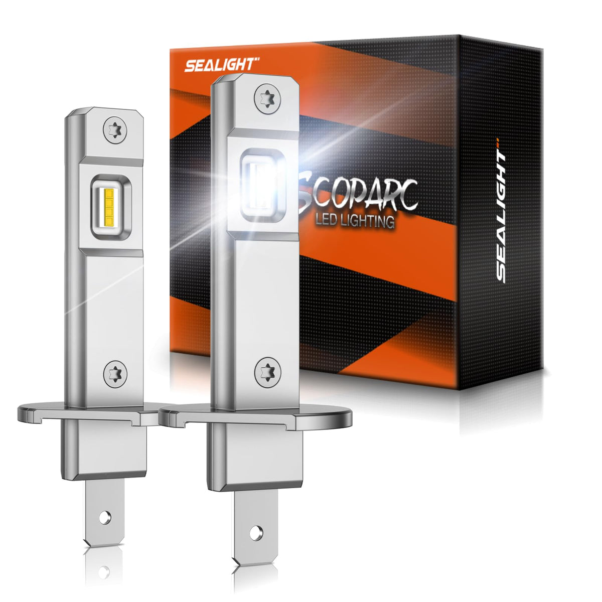 Sealight H1 Bulbs 33000Lm Super Bright, 1:1 Size Stock S6 H1 Light No Adapter Required No Cordless, 6500K Cool White Hi/Lo Bulbs