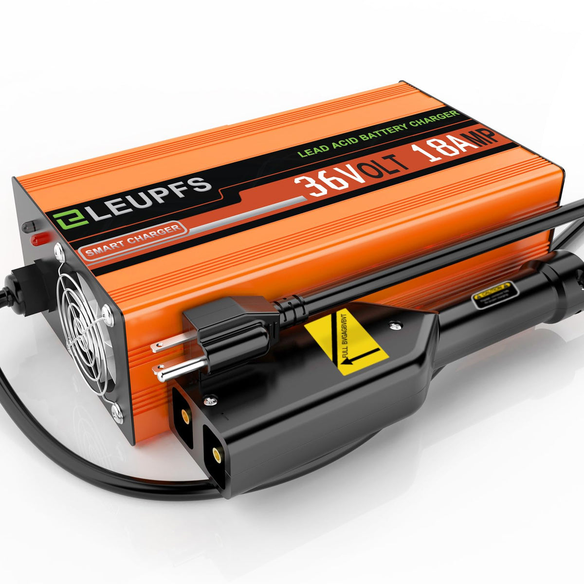 Eleupfs 18/12 Amp 36 Volt Golf Cart Battery Charger For Ezgo,4-6H Full Charge With Trickle Charge,36V Golf Cart Charger For Powerwise&Ezgo D Plug,Low Temp Charge - Protected Battery - 3-Year Warrnaty