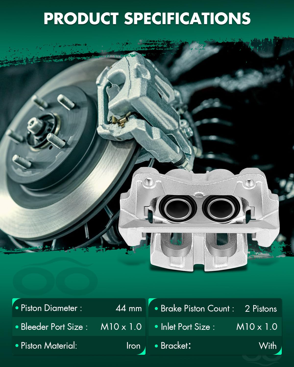 Scitoo 19B3102 19B3103 Front Left & Right Disc Brake Calipers Assembly W/Bracket For Acura For Tl 2009-2014,For Acura For Tlx 20