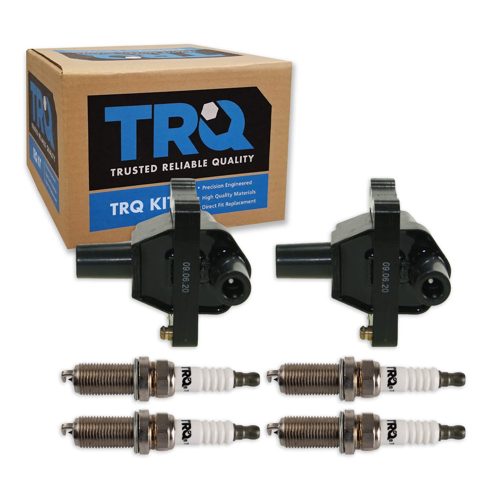 TRQ Ignition Kit Ignition Coil Spark Plugs Compatible with 1997 Mercedes-Benz C230