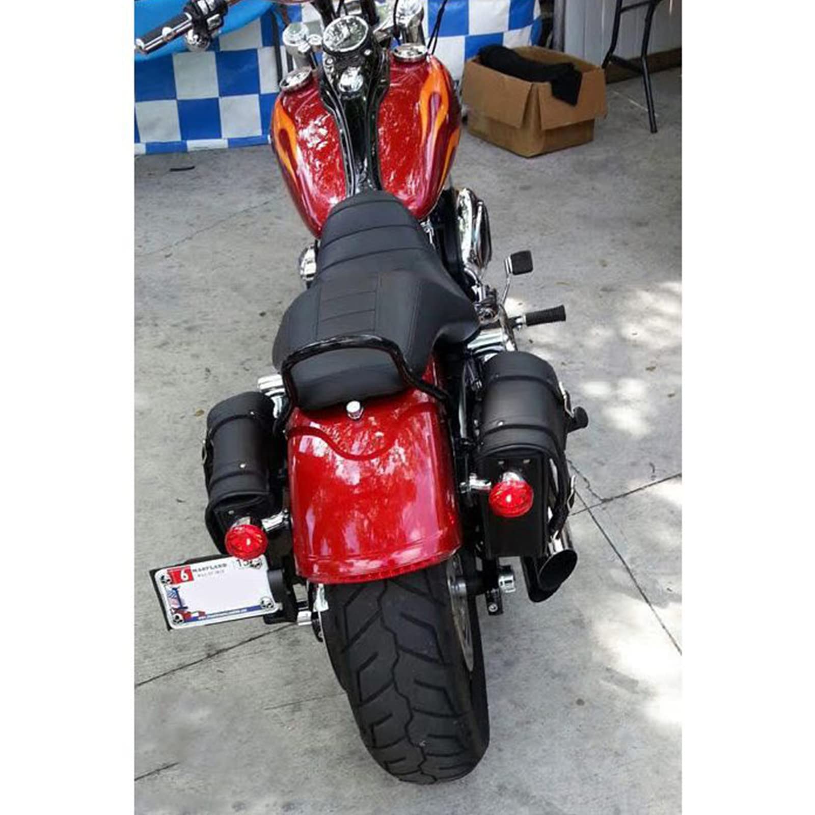 GARGOYLE BELLS Motorcycle Saddle Bags Leather Solo Swing Arm Bag For Softails and Choppers Motorcycle Luggage Bags Left Side Bag