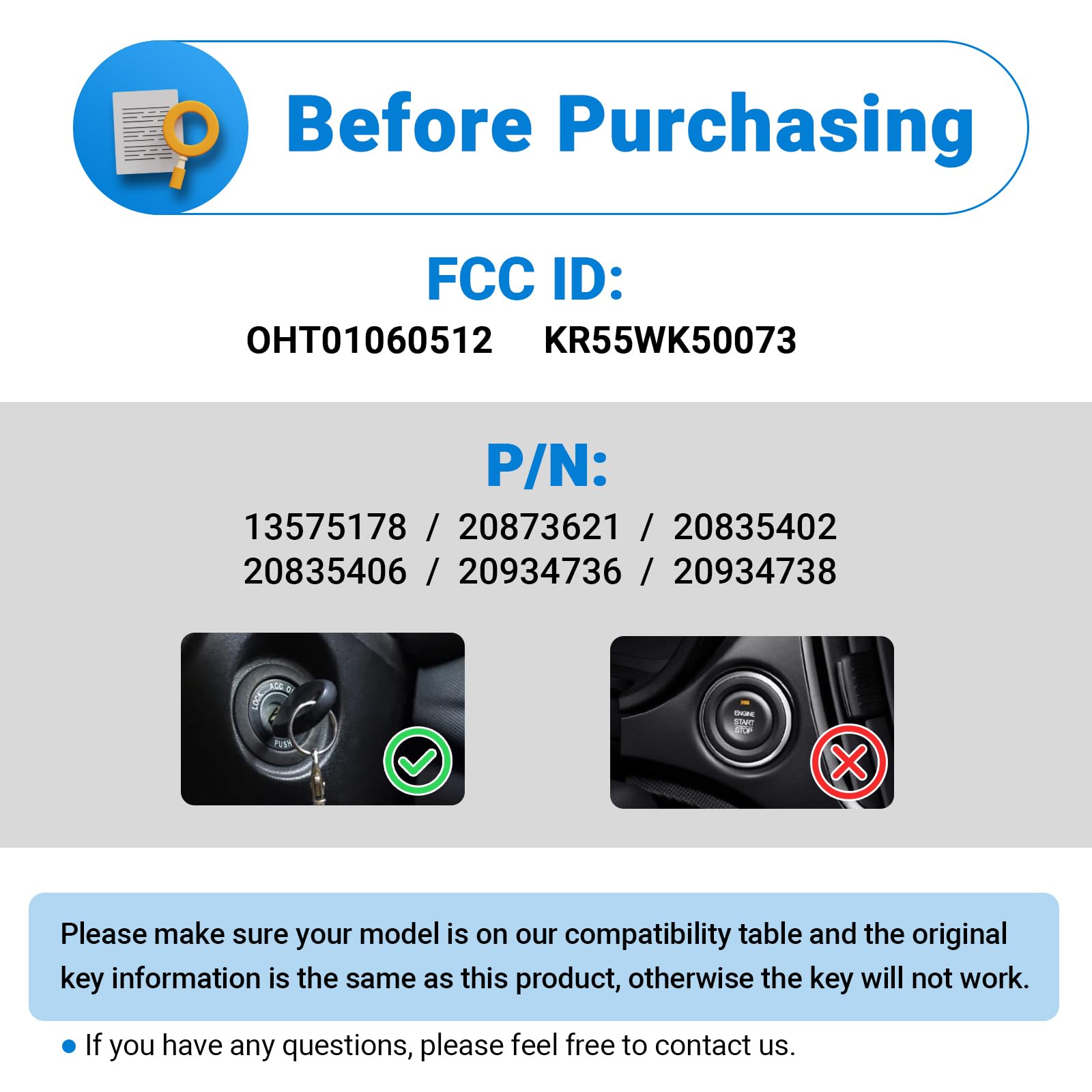 Car Key Fob Replacement for 2010-2017 Chevy Equinox/ Chevrolet Sonic/ GMC Terrain (OHT01060512) Flip Keyless Entry Remote (Set o