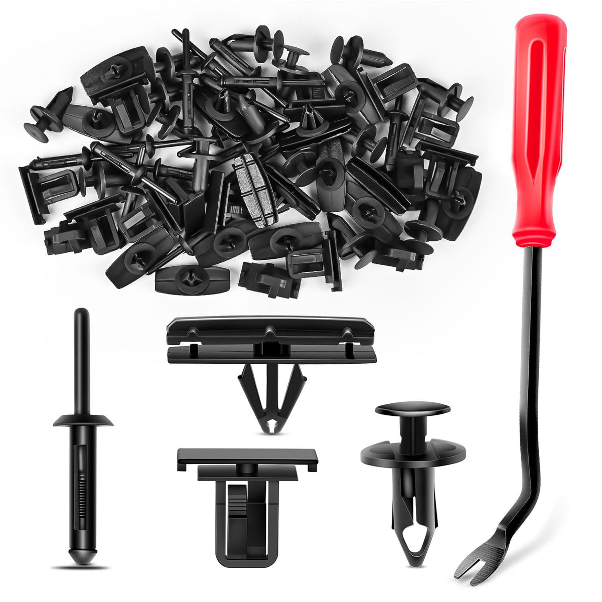 Nilight 60Pcs Fender Flare Rocker Moulding Clip Assortment 68039280-Aa, 55156429-Aa, 6503598,6501559 Replacement For Jeep Wrangl