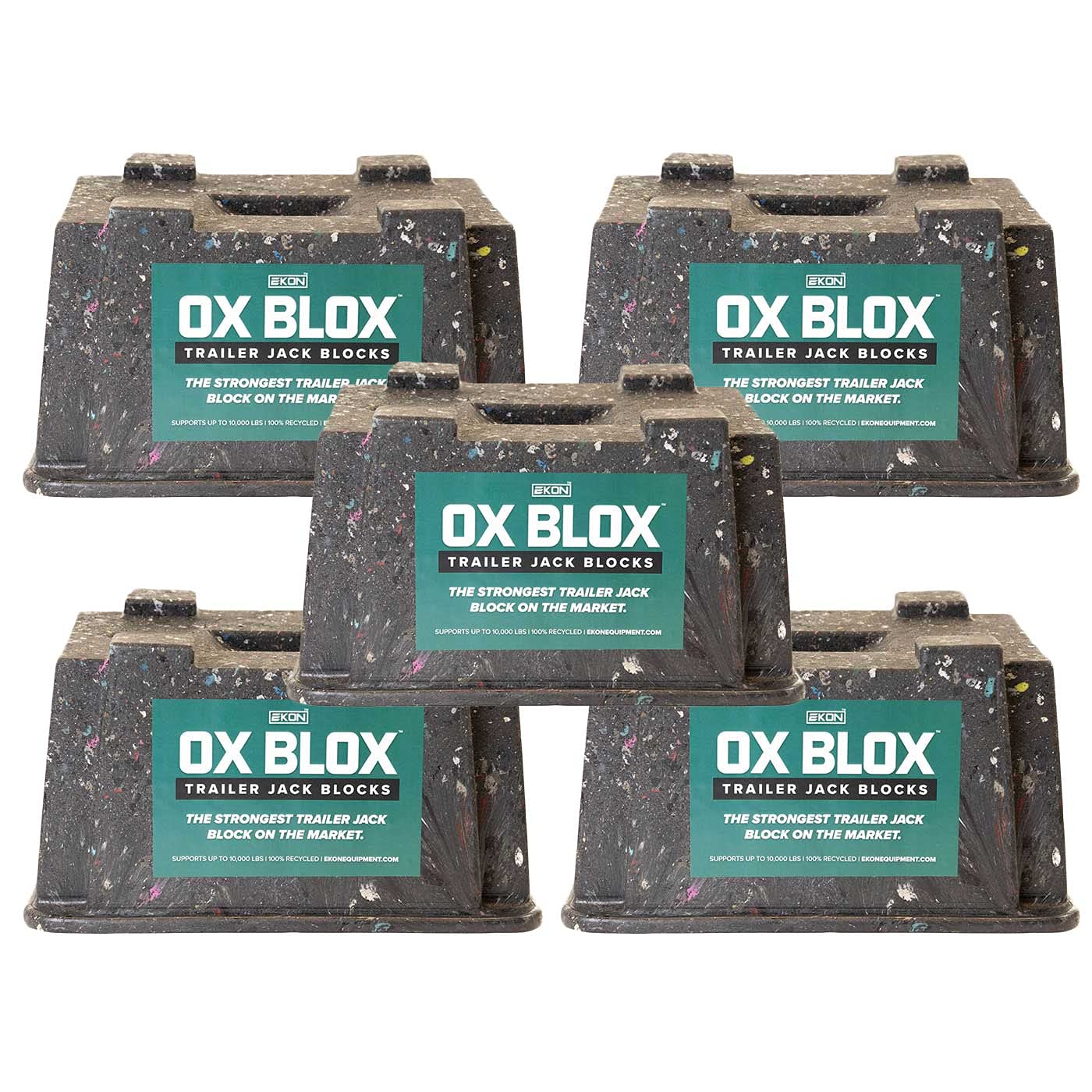 5-Pack Ox Blox Heavy Duty Trailer Jack Block - Made In Usa Rv Leveling Blocks - Supports Up To 10,000 Lbs - Rv Jack Blocks For A