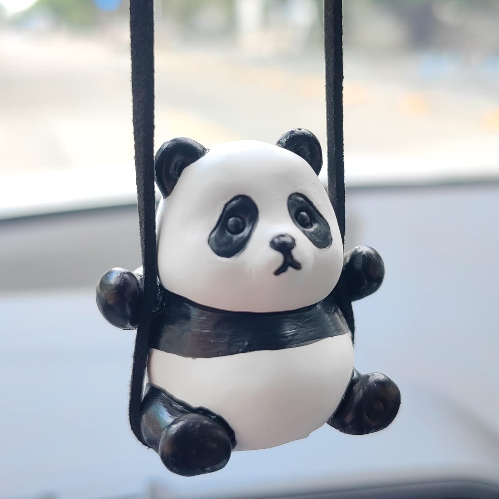 Motaney Rear View Mirror Accessories, Panda Car Hanging Ornament, Car Mirror Hanging Accessories Office/Home/Room/Car Decor, Cute For Women/Men/Kids