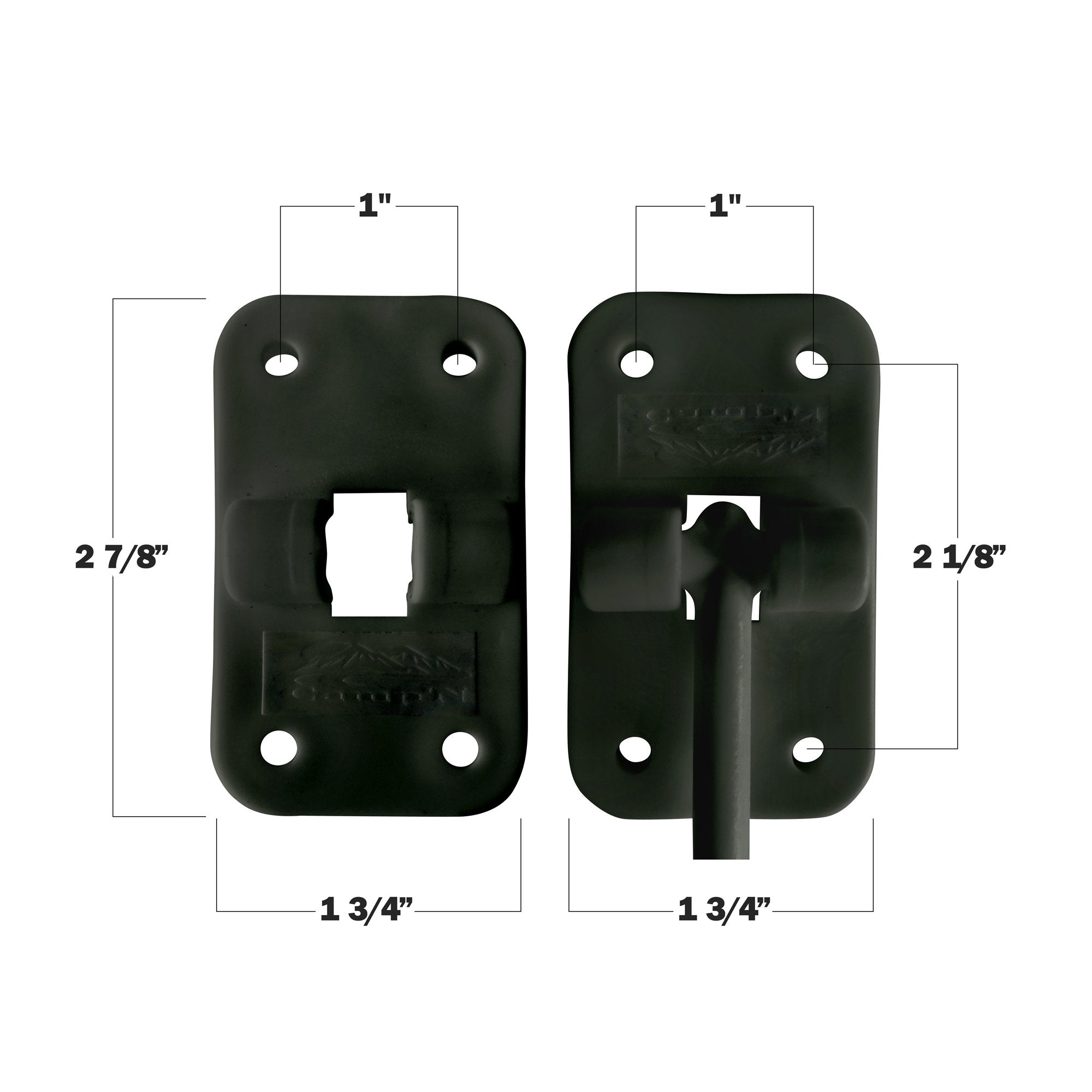 Camp'N T-Style 6 Door Latch-Holder-Catch With Hardware For Rv, Trailer, Camper, Motor Home, Cargo Trailer - Oem Replacement (Black 2-Piece)