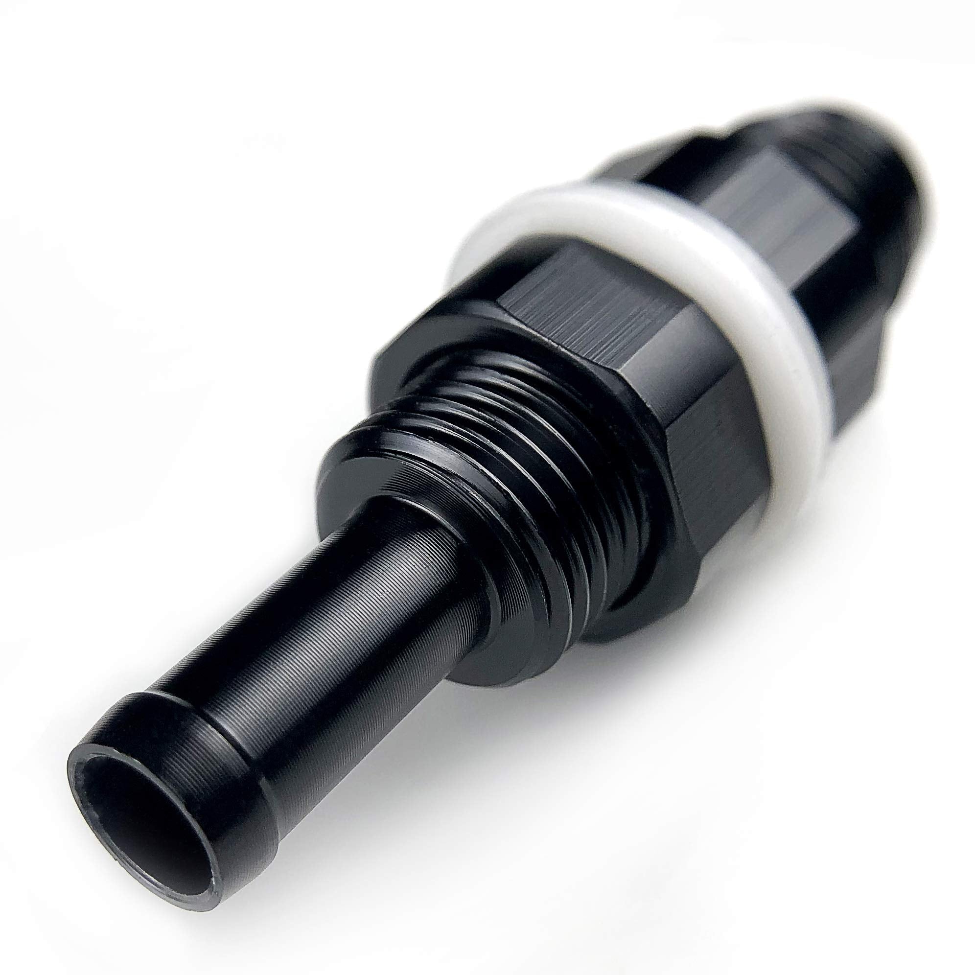 8An Female To 3/8 Hose Barb Fittings Adapter Aluminum Fuel Line -8 An Female To 3/8' Push On Barb Connector Black Anodized