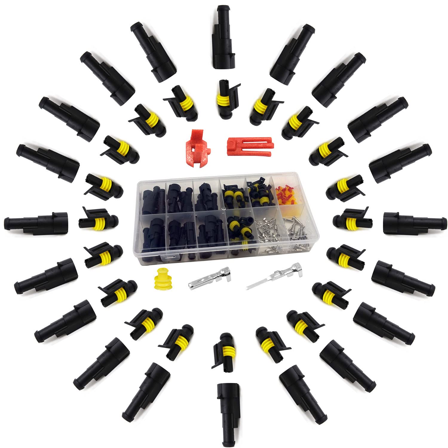 Twippo 20 Kits 1 Pin Connector Automotive Electrical Connectors Quick Connect 1 Pin Wire Connectors Waterproof Connector 1 Way W