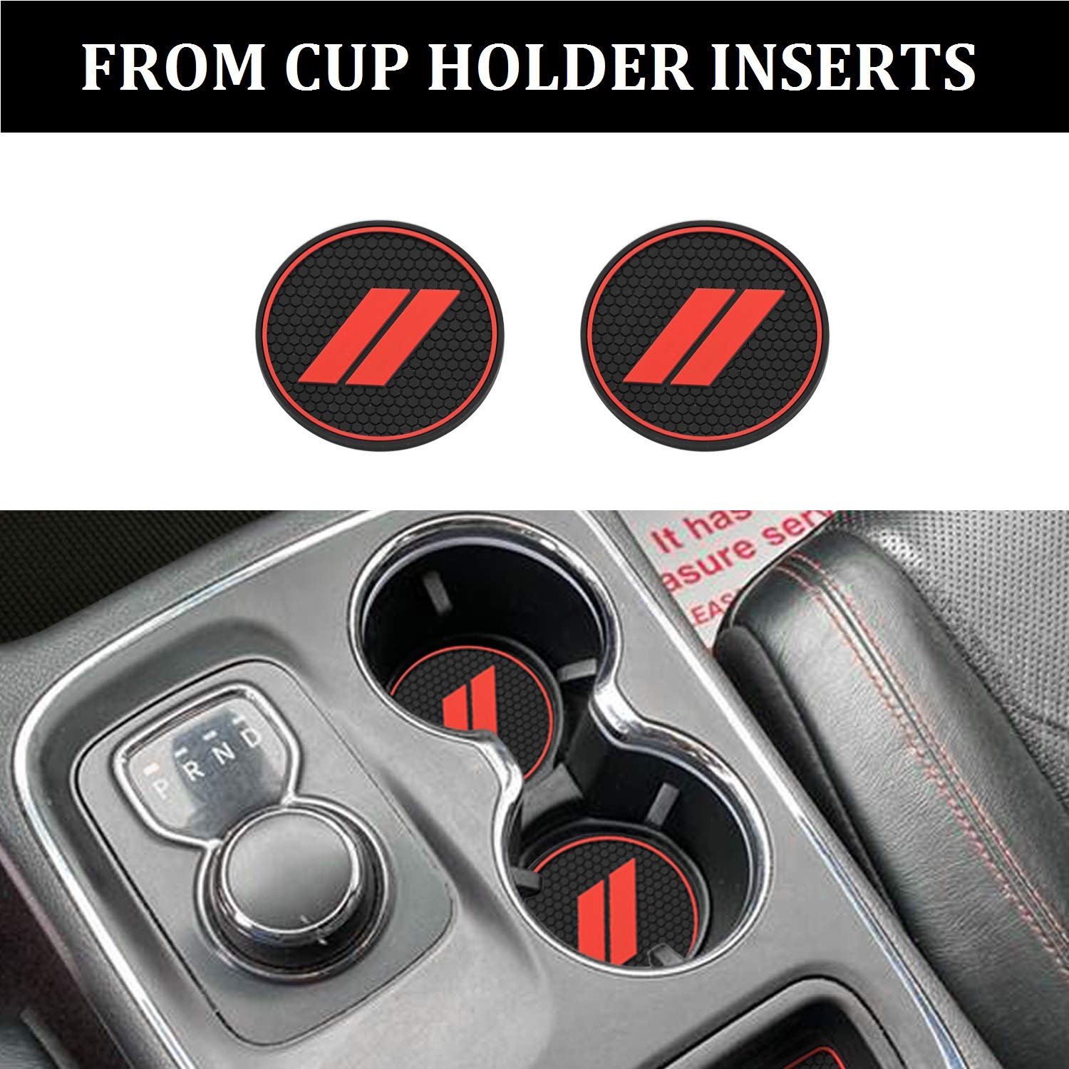 5pcs Cup Holder Liner Compatible for Dodge Durango 2014-2020 Custom Fit Cup Holder Insert & Center Console Mats Non Slip Storage Bin Trim Mat