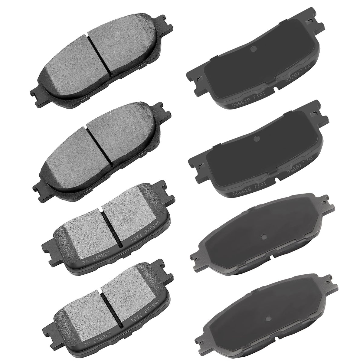 Cciyu D906 D885 Front Rear Ceramic Brake Pads Kits 8Pcs Fit For 2002-2003 For Lexus Es300,2004-2006 For Lexus Es330,2005-2006 Fo