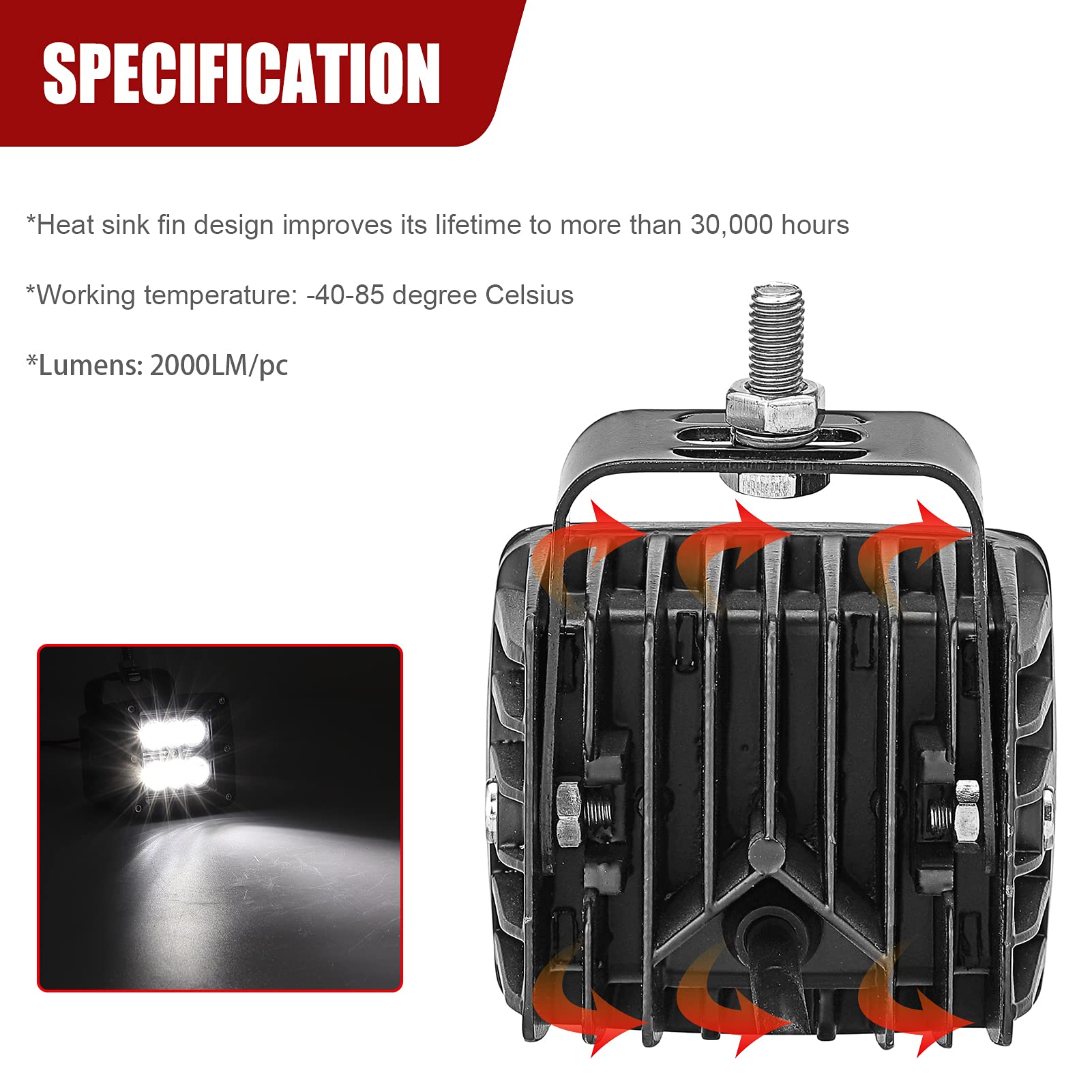 4X 3 inch 24W LED Fog Light Pods with Plug Wiring Kit & Front Lower Hidden Bumper Mounting Bracket Compatible with 2013-2018 Dodge Ram 1500