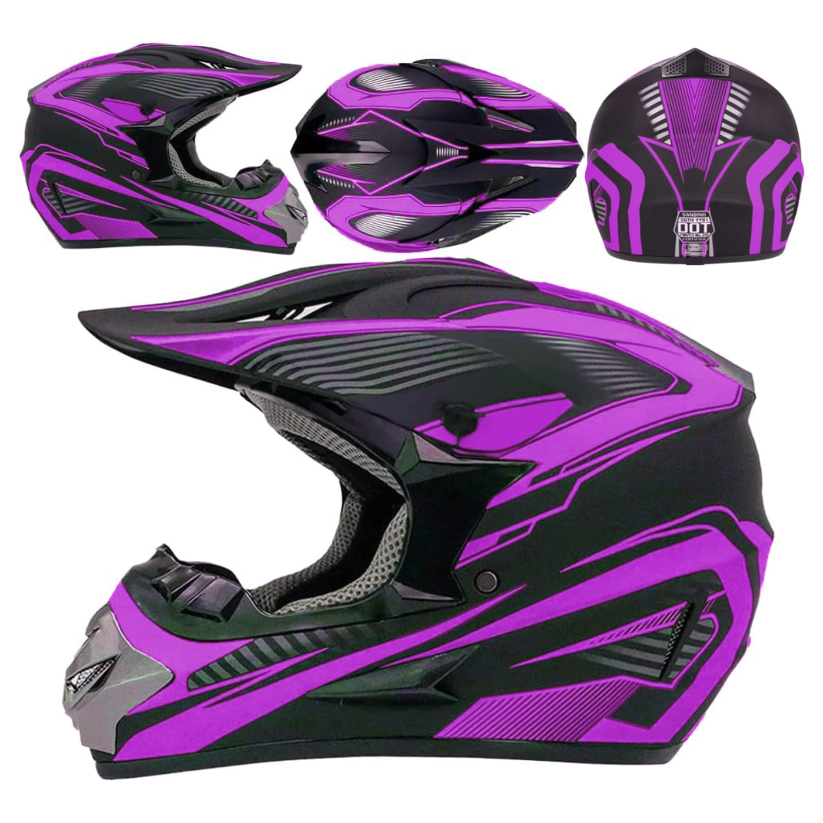 Motocross Helmet,Youth & Adult Atv Dirt Bike Motorcycle Helmet, Kids Bmx 4-Wheeler Off-Road Mountain Bike Helmet,Dot Certified,W