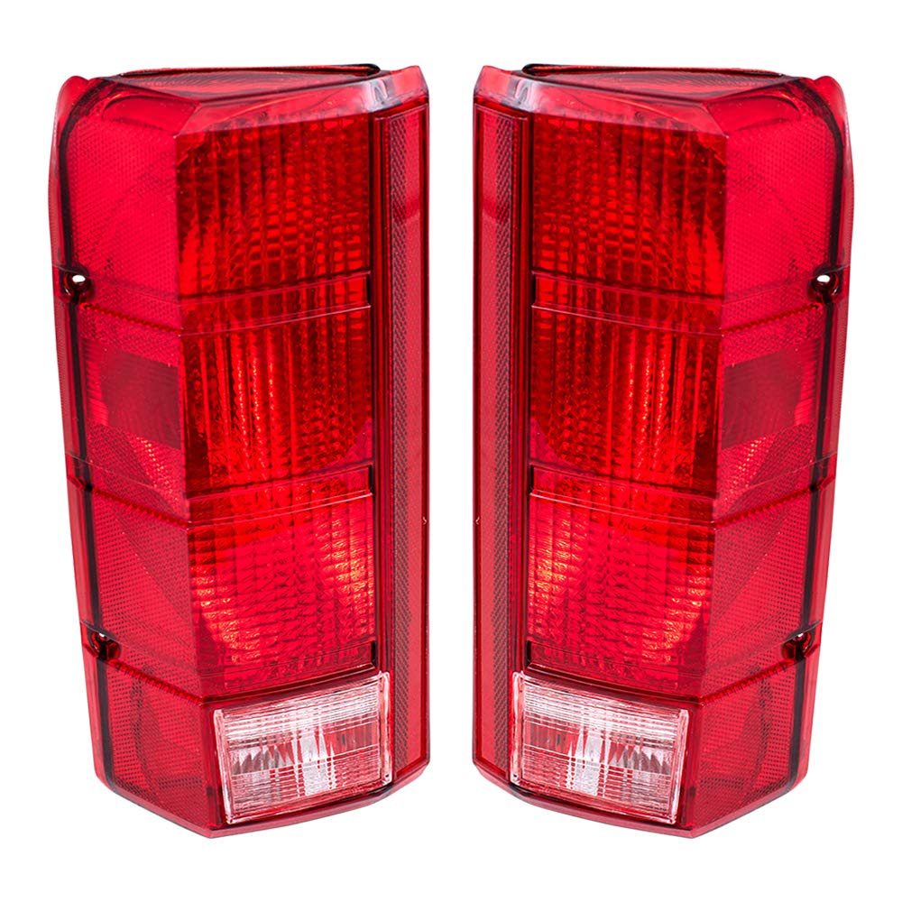 Brock Replacement Driver And Passenger Taillights Tail Lamps Compatible With 1980-1986 F150 F250 F350 Styleside Pickup Truck Bro