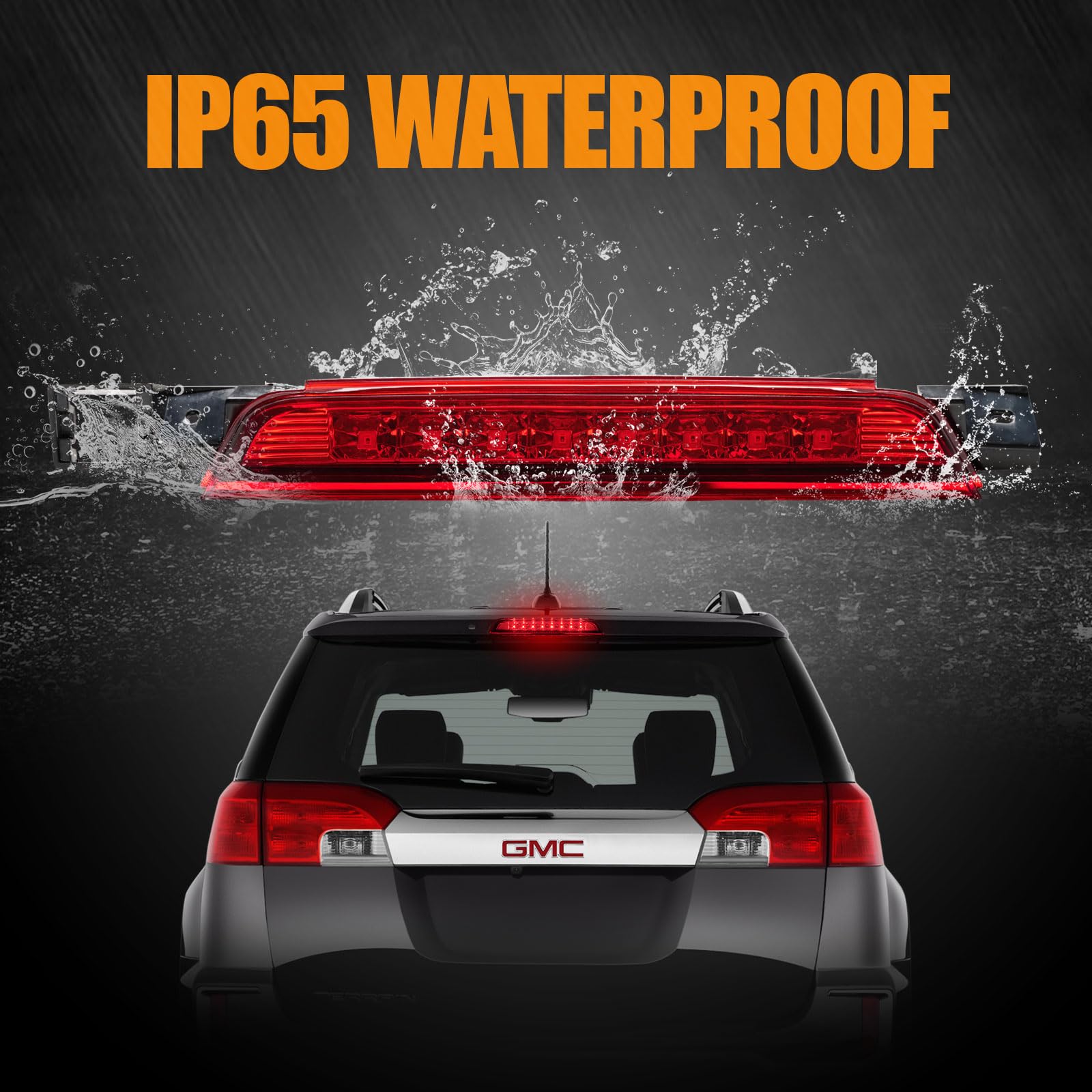 Cxdar Third 3Rd Brake Light Led For 2010-2017 Chevy Equinox, High Mount Rear Brake Lights Assembly For 10-17 Gmc Terrain, Waterp