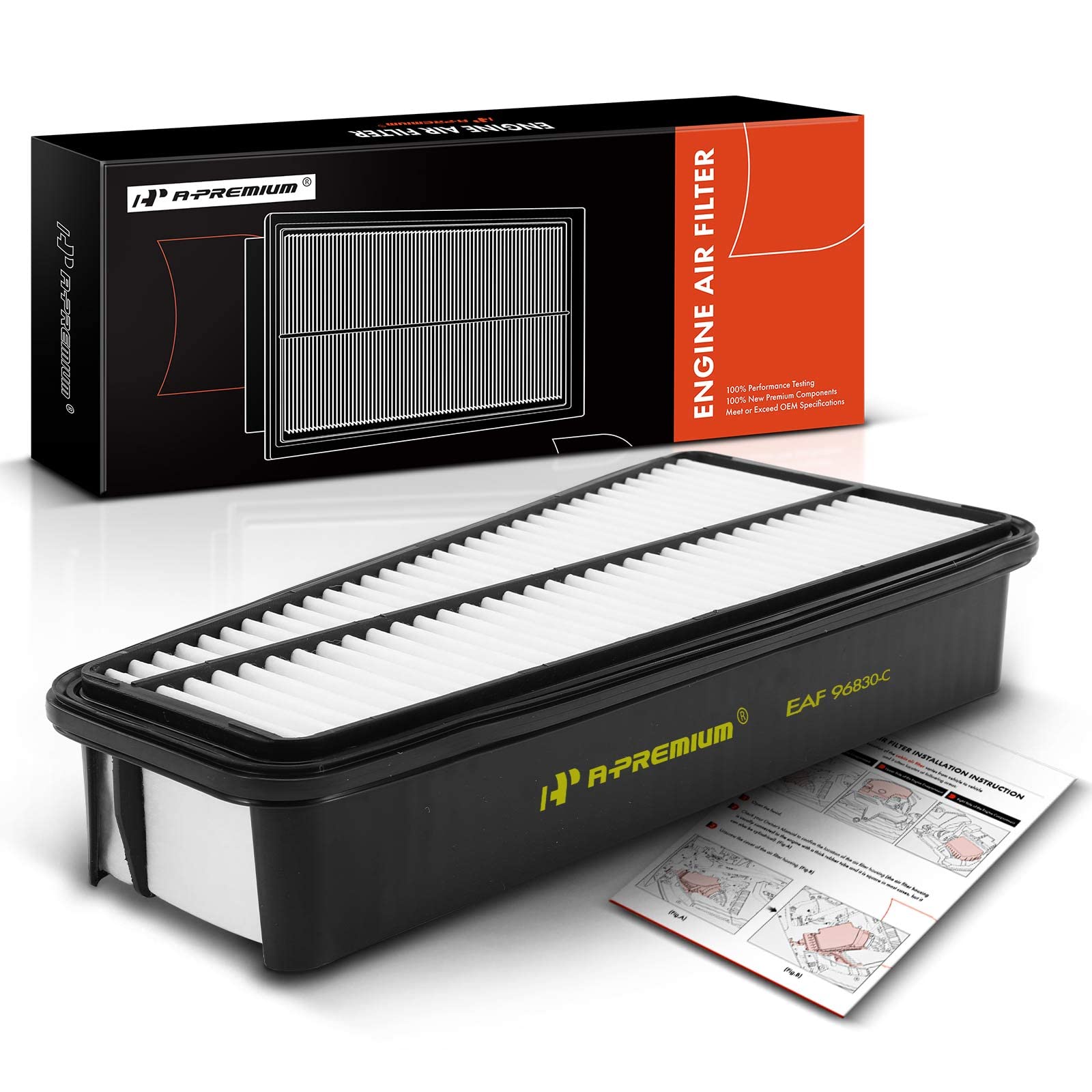 A-Premium Engine Air Filter Compatible With Toyota Models - Tacoma 2005-2015, Tundra 2005-2010, 4Runner 2003-2009, Fj Cruiser 2007-2009 - V6 4.0L - Replace# 17801-0P010, Ca9683