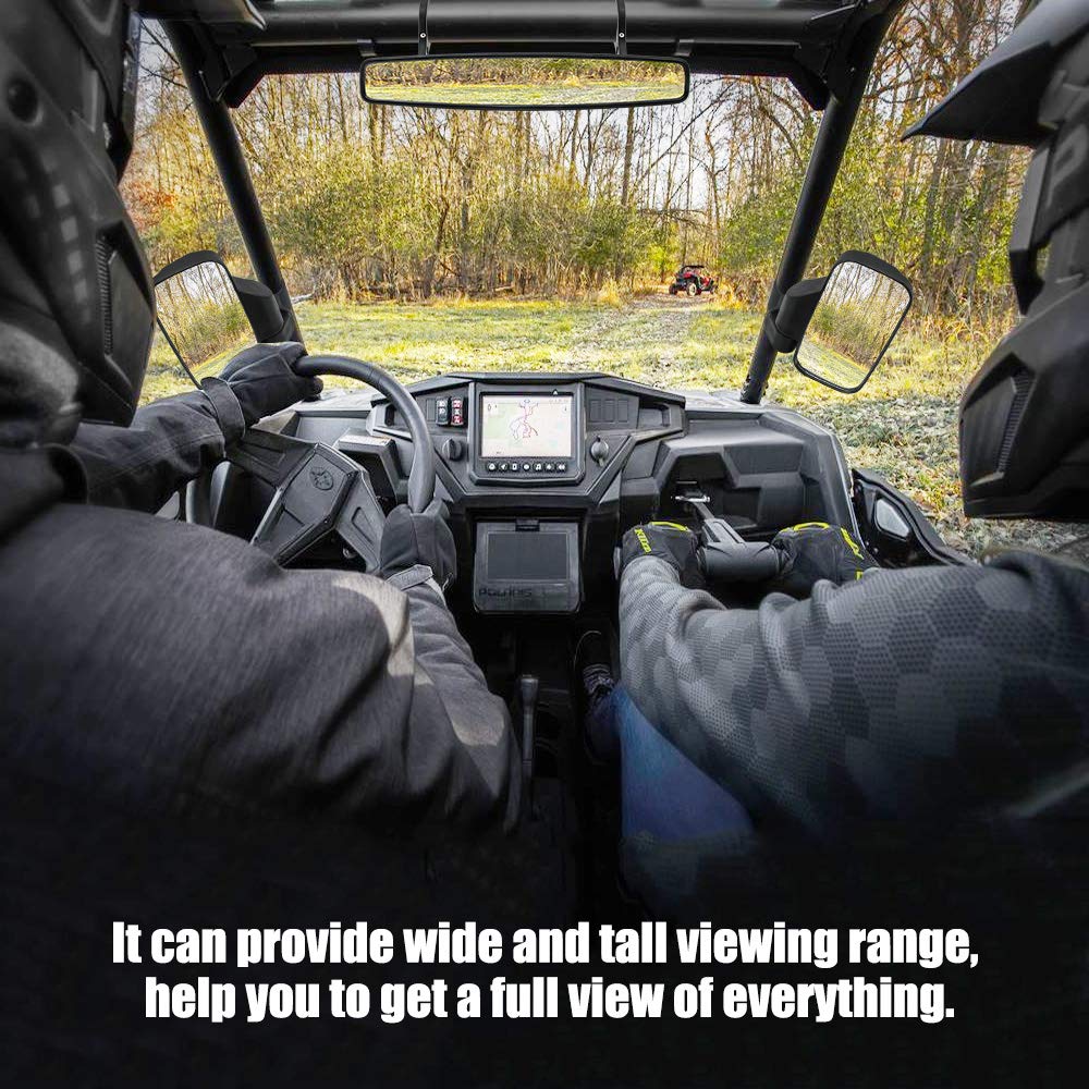 Utv Side Rear View Mirror And Center Mirror With 1.75' To 2' Roll Bar Cage Mount Compatible With Polaris Rzr Honda Pioneer Yamaha Rhino Can-Am Maverick Commander Kawasaki Teryx