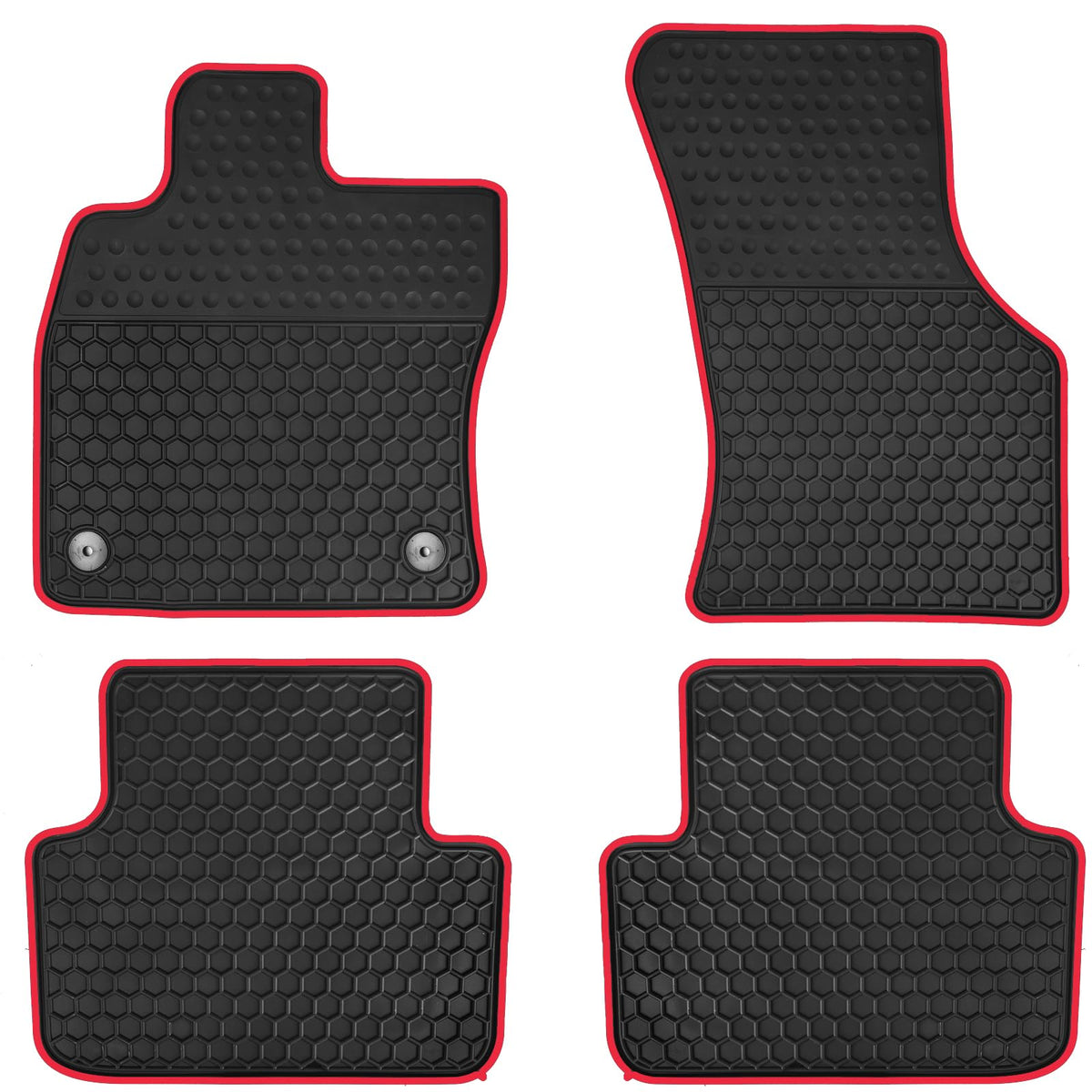 Matericuo Car Floor Mats Custom Fit For Volkswagen Vw Jetta 2019-2025 Black Red Rubber Auto Liner Mats All Weather Protection He