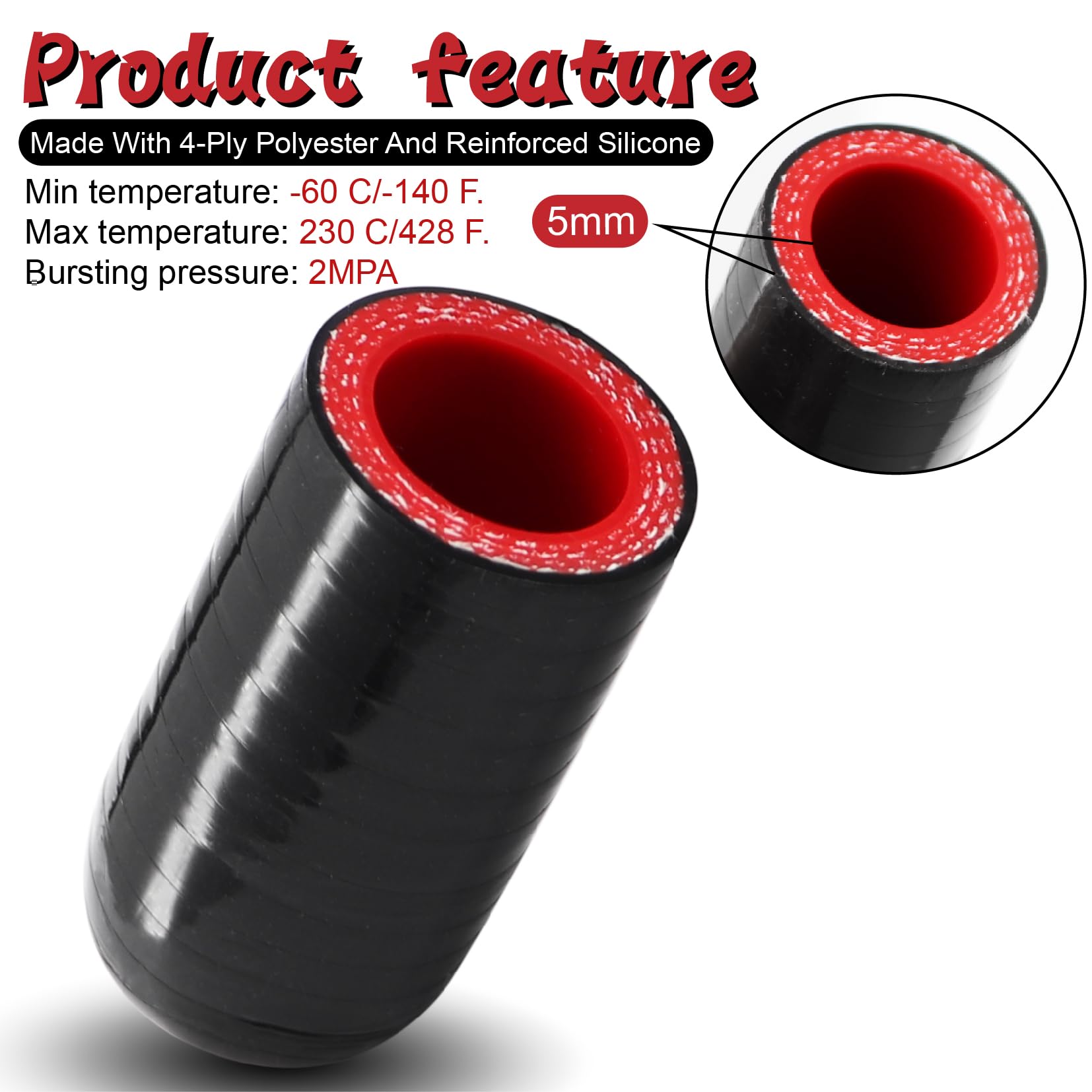 2Pcs High Temperature 4-Ply Reinforced Silicone Hose Cap ID 3/4 Inch(19mm) Hose End Plug for Turbo Bypass Valve/Throttle Body Wa