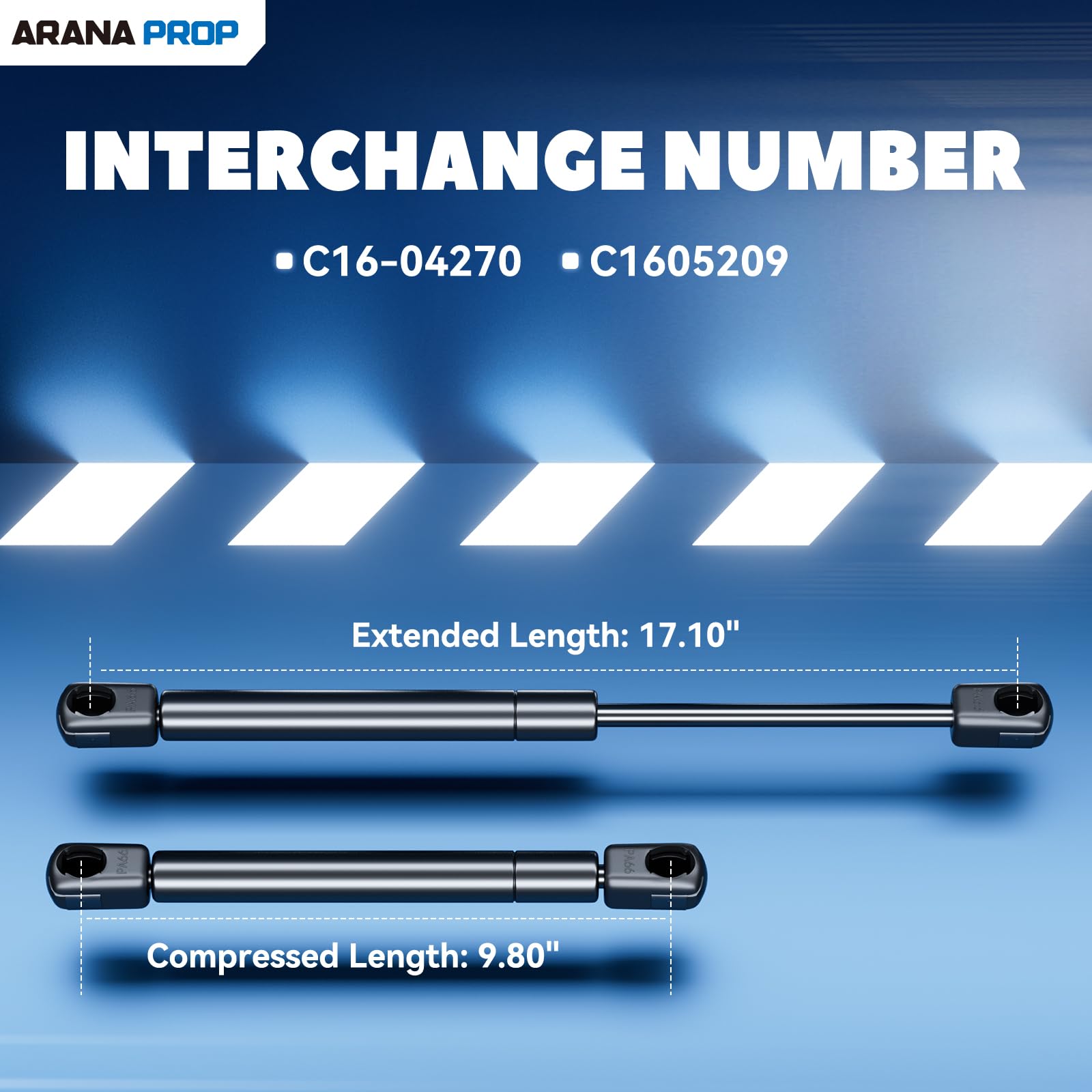 ARANA PROP 17 inch 45lb Gas Props, C16-04270 Gas Struts 17'' Gas Shock Lift-Support for are Leer Camper Shell Rear Window Truck