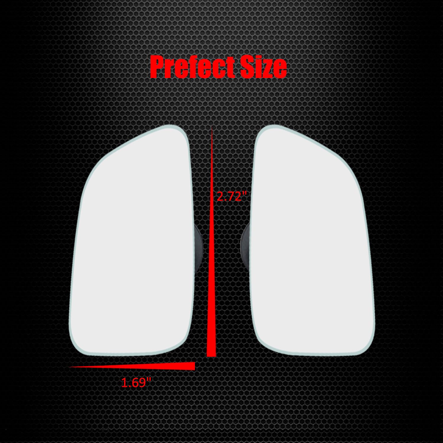 Ampper Large Rear View Blind Spot Mirror, Frameless Hd Glass Convex Wide Angle Stick On Wing Blindspot Mirror Rearview Car Mirro